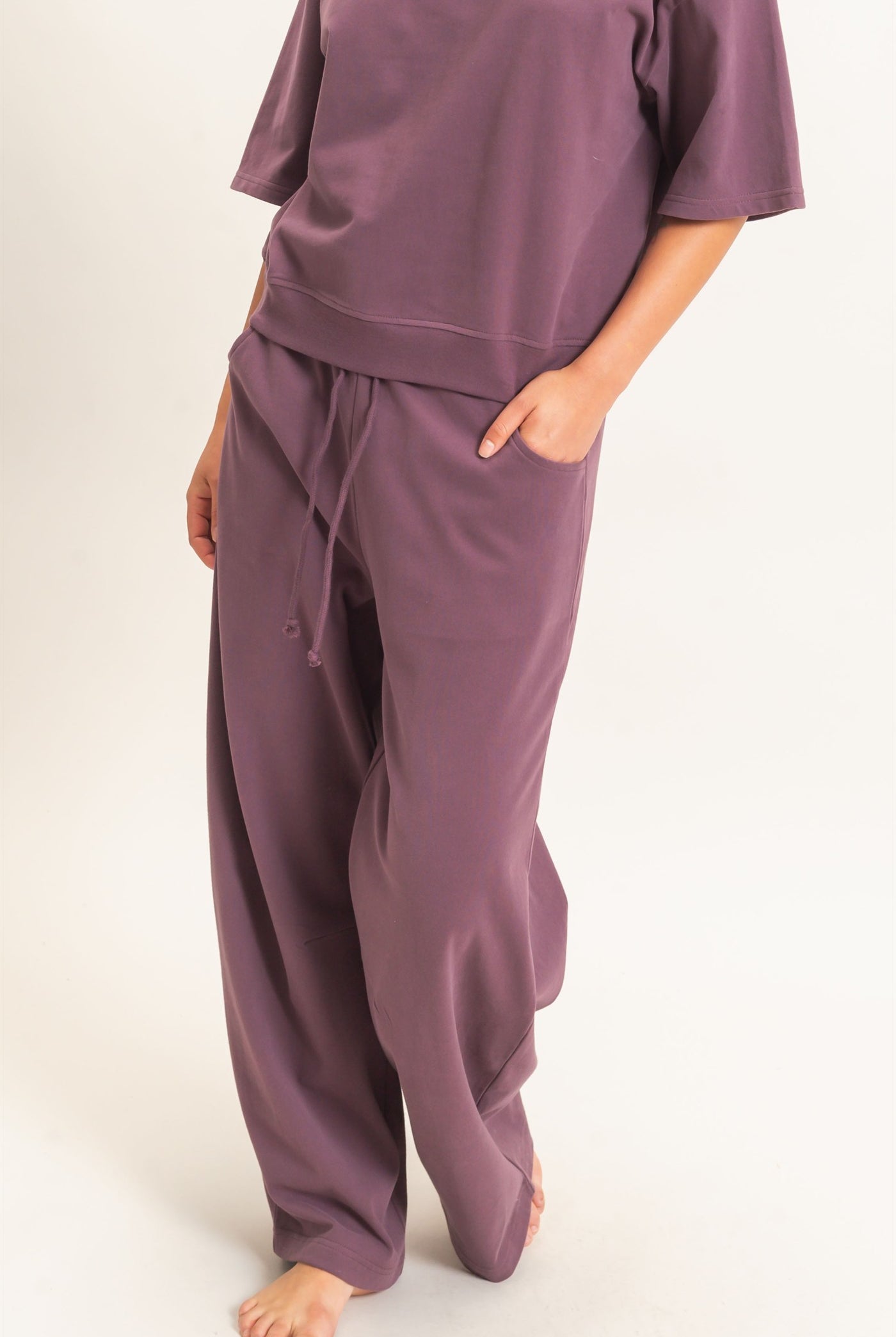 Wholesale Washed Barrel Sweatpants Pants DZ26E379 COCOA DOUBLE ZERO