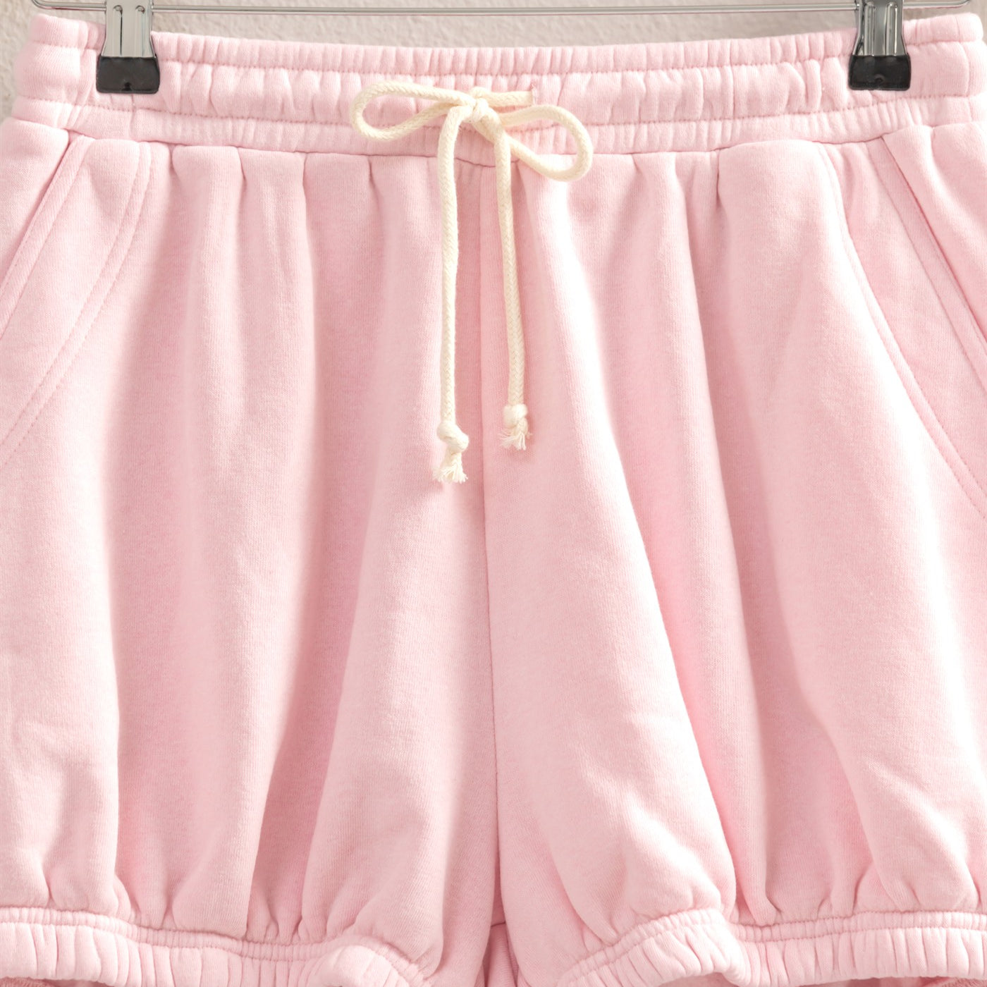 Wholesale Drawstring Waist Bubbled Hem Shorts Shorts DZ25A702 SOFT PINK DOUBLE ZERO