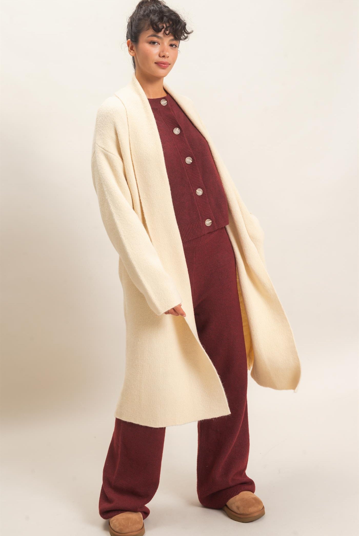 Wholesale Duster Cardigan Sweaters DZ26E267 ALPACA DOUBLE ZERO