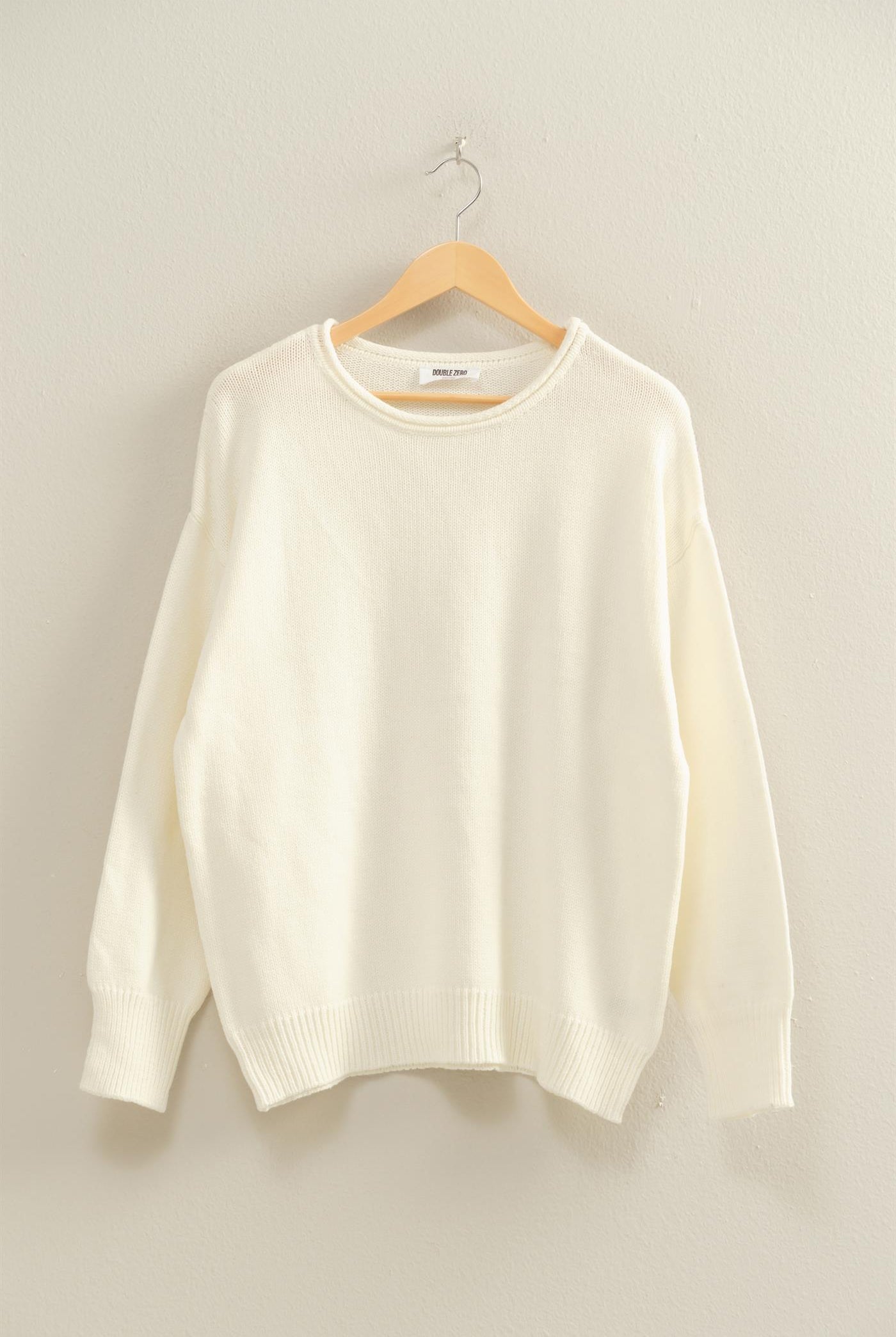 Wholesale Oversized Rolll Neck Knit Sweater Sweaters DZ25E908 WHIP CREAM DOUBLE ZERO