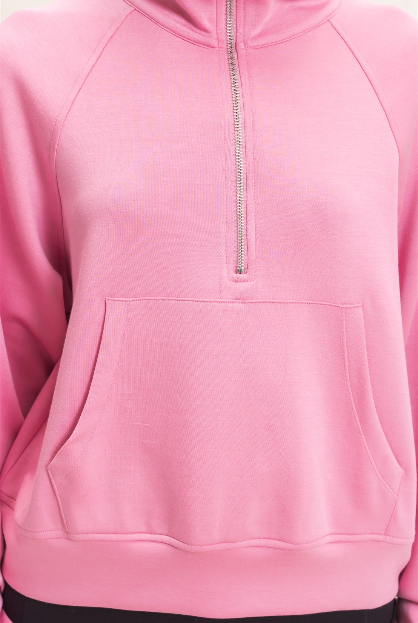 Wholesale Half-Zip Collar Raglan Pullover Sweatshirts DZ26C967 PINK DOUBLE ZERO