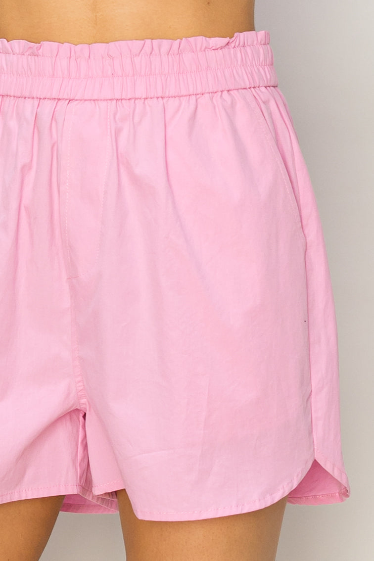 Wholesale Poplin High Waist Shorts Shorts DZ24A298 PINK DOUBLE ZERO