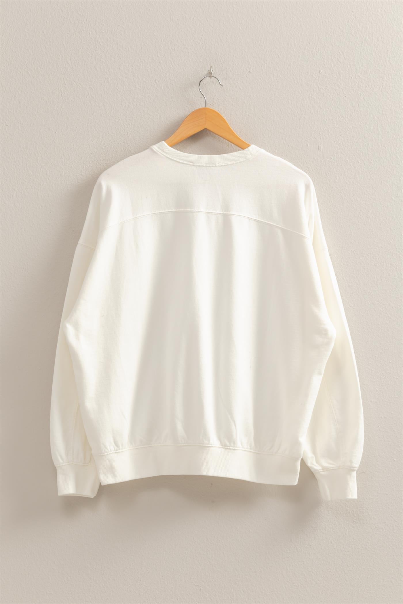 Wholesale Warm Long Sleeve French Terry Sweatshirt Sweatshirts DZ25C733 WHITE HYFVE