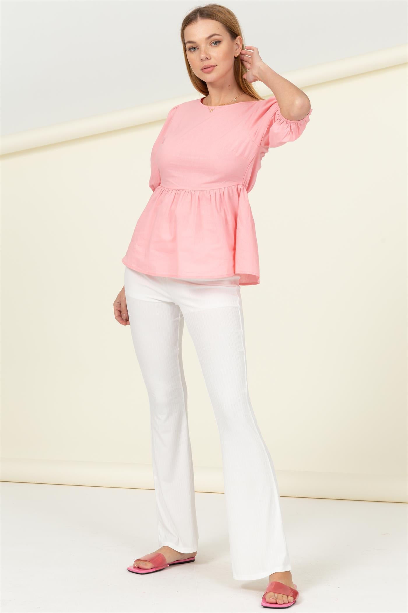 Wholesale Backless Top Clothing Tops HF22C707 PINK HYFVE