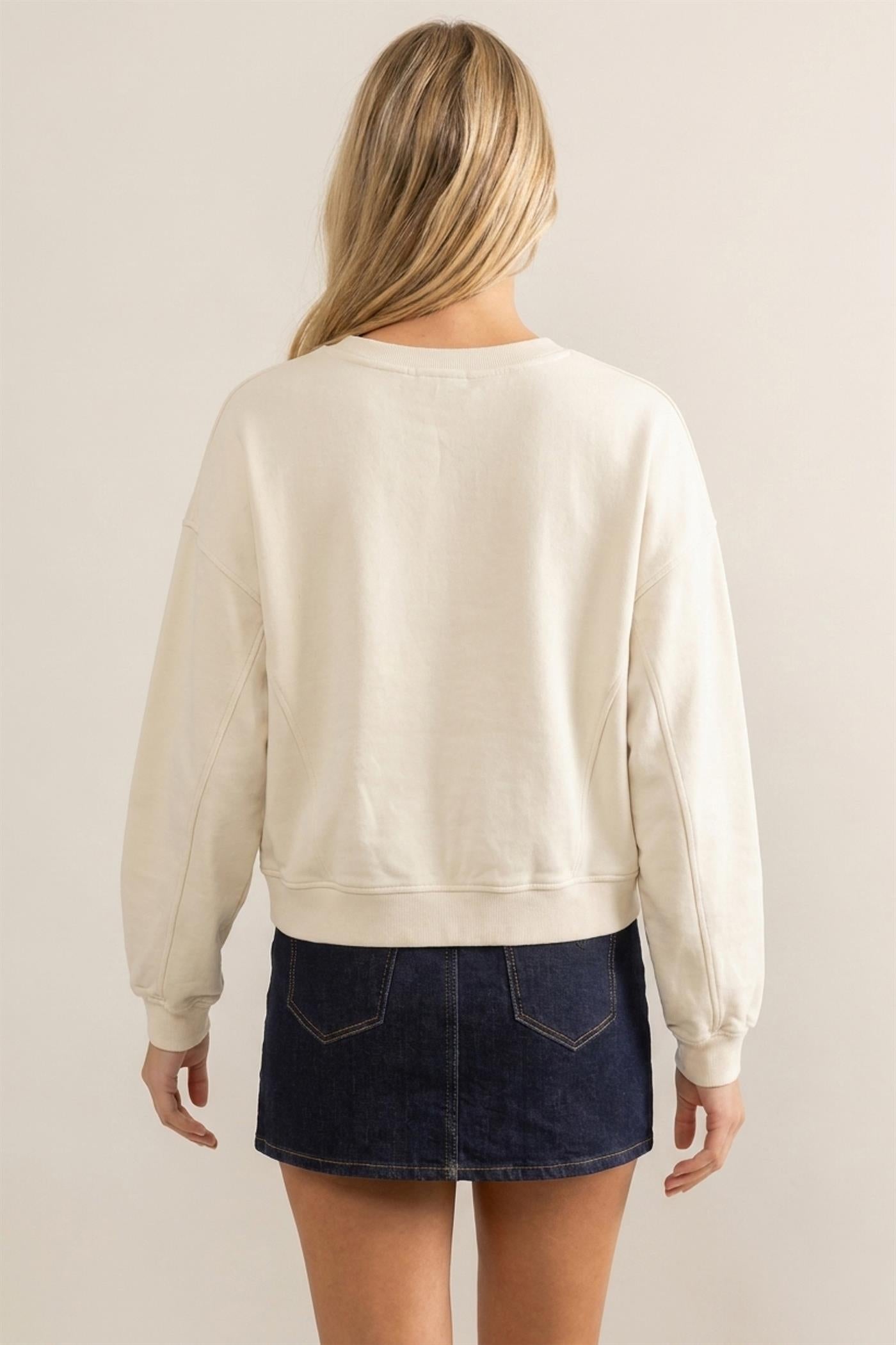 Wholesale Snow Wash V-Neck Sweatshirt Sweatshirts DZ26C844 ALPACA DOUBLE ZERO