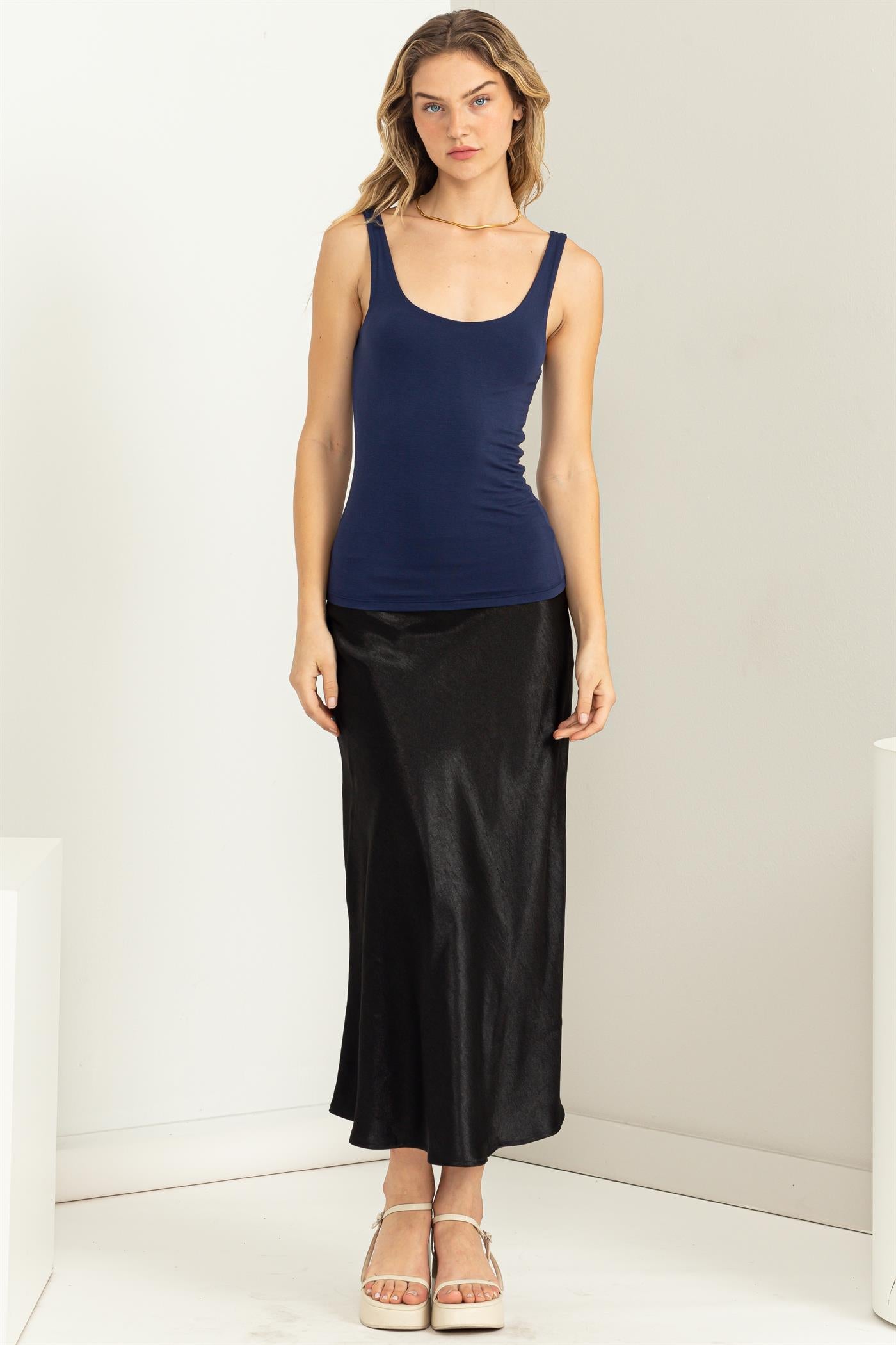 Wholesale Scoop Neck Tank Top Clothing Tops DZ23A793 DARK NIGHT DOUBLE ZERO