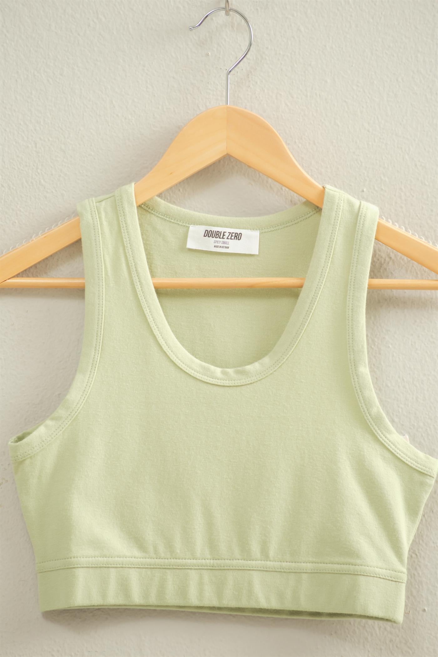 Wholesale Cropped Tank Top Clothing Tops DZ22E360 PASTEL GREEN DOUBLE ZERO