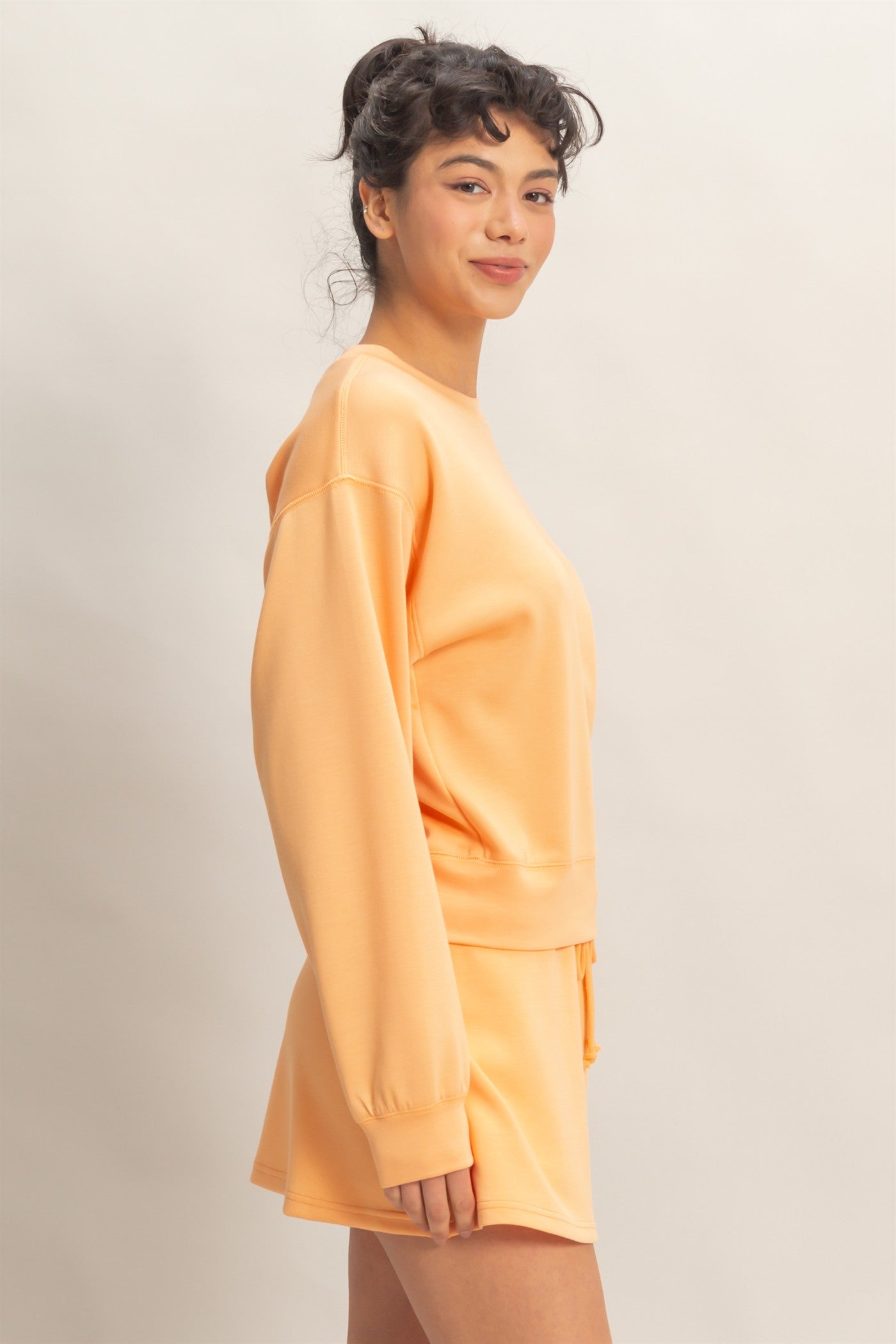 Wholesale Crew Neck Sweatshirt Sweatshirts DZ26C167 APRICOT DOUBLE ZERO