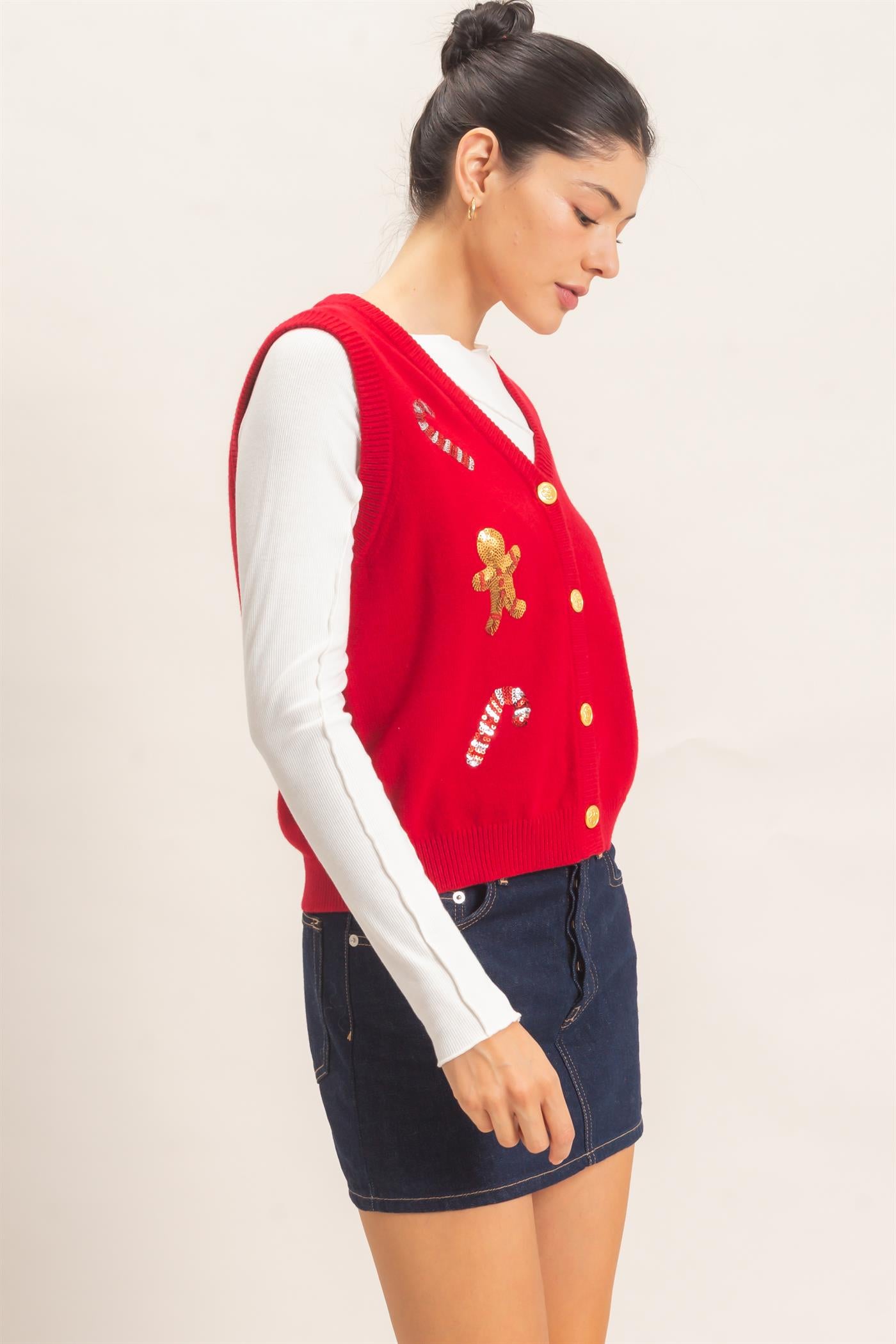 Wholesale Christmas Sweater Vest Sweaters HF26E917 RED HYFVE