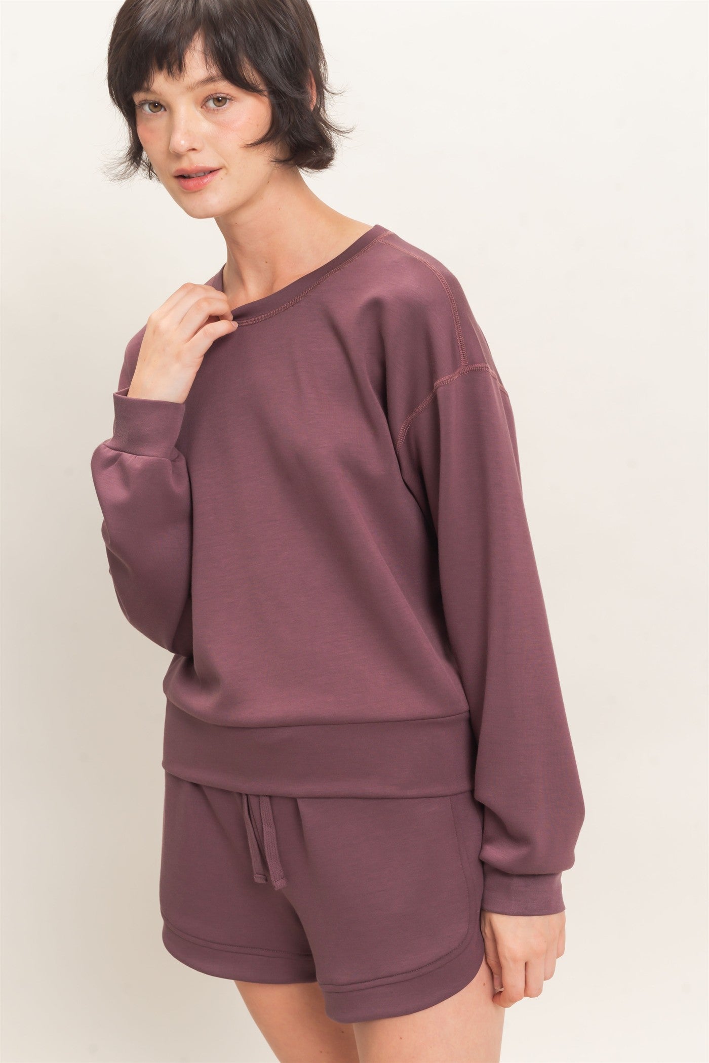 Wholesale Crew Neck Sweatshirt Sweatshirts DZ26C966 COCOA DOUBLE ZERO