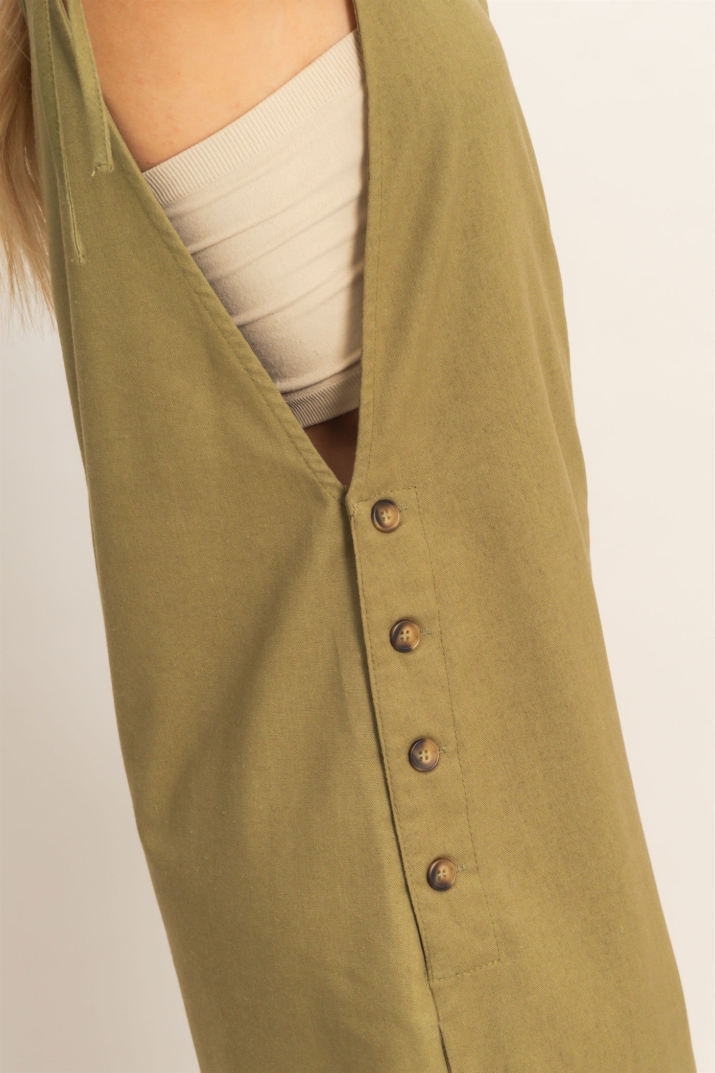 Wholesale Adjustable Strap Jumpsuit Clothing HF26A799 OLIVE HYFVE