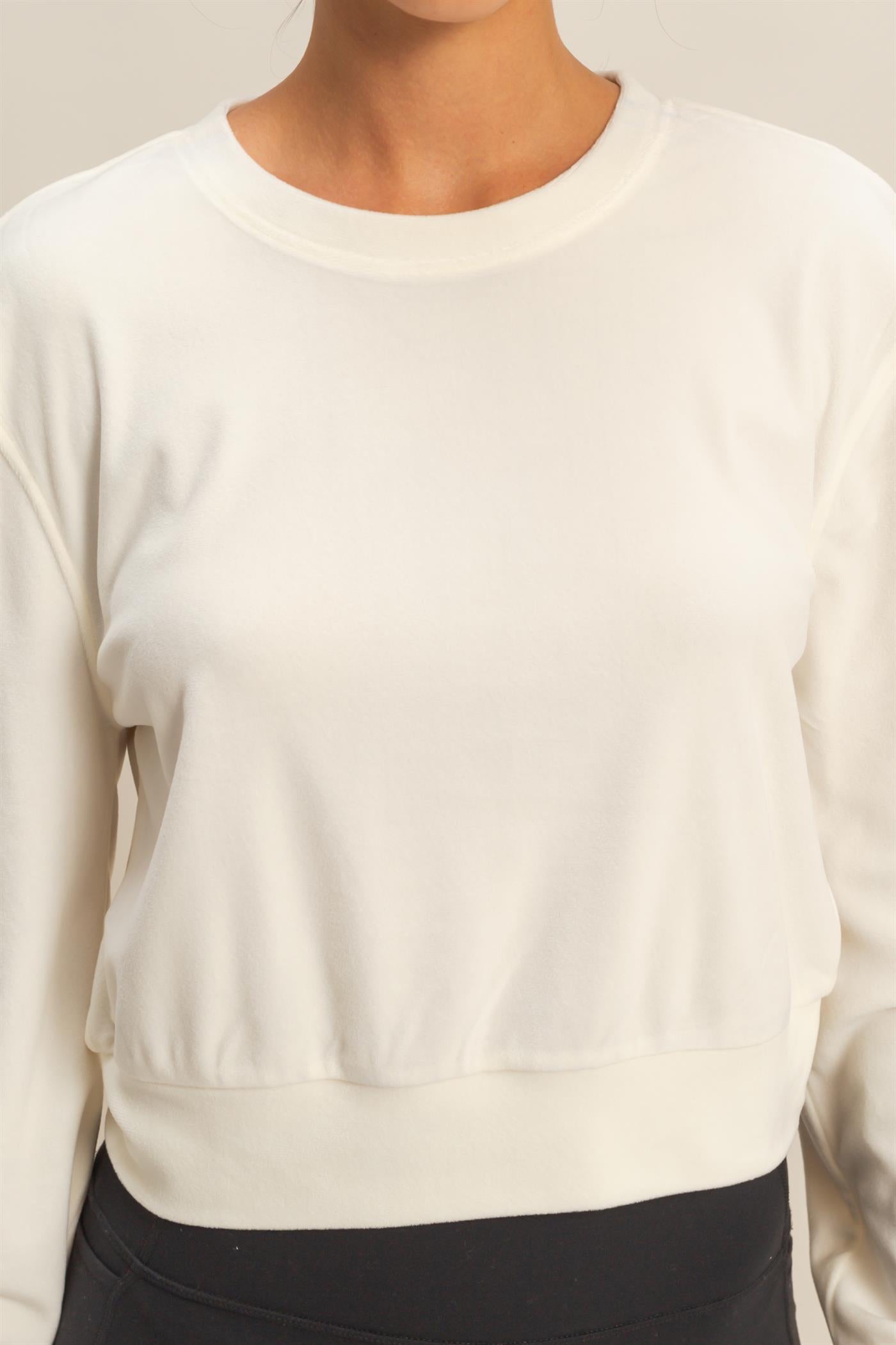 Wholesale Banded Waist Sweatshirt Clothing Tops DZ23A458 WHIP CREAM DOUBLE ZERO