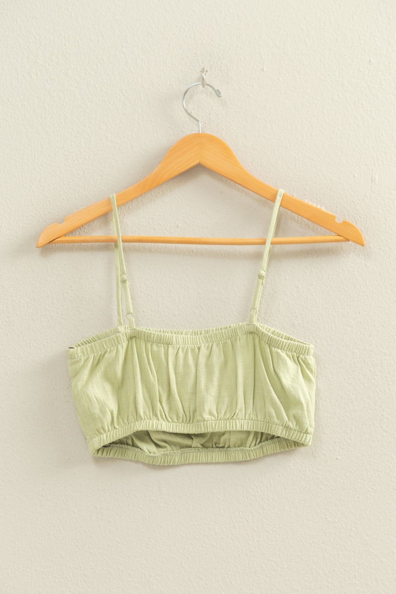 Wholesale Cami Bandeau Crop Top Clothing Tops DZ22C556 PASTEL GREEN DOUBLE ZERO