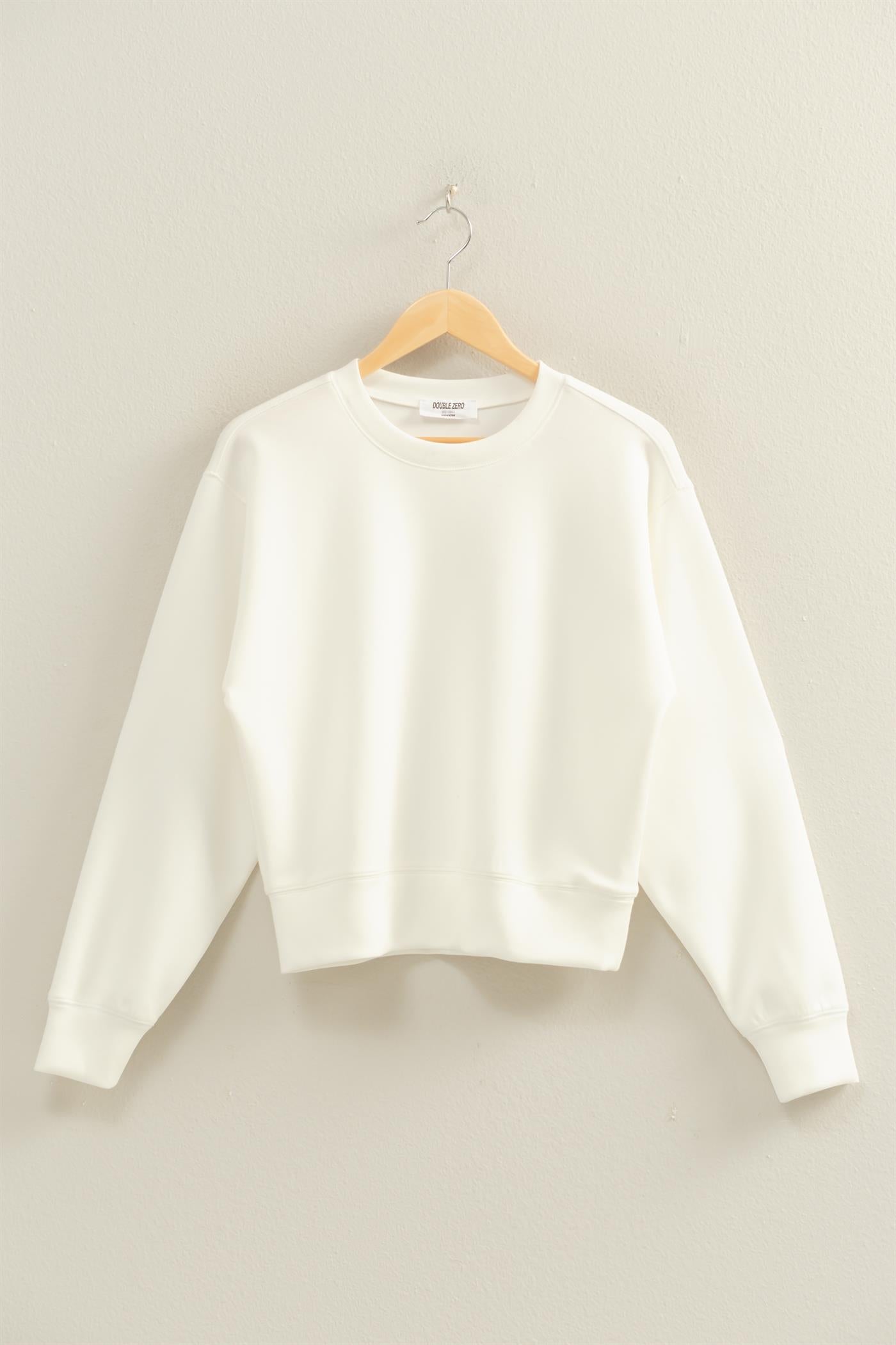 Wholesale Crew Neck Sweatshirt Sweatshirts DZ26C167 WHITE DOUBLE ZERO