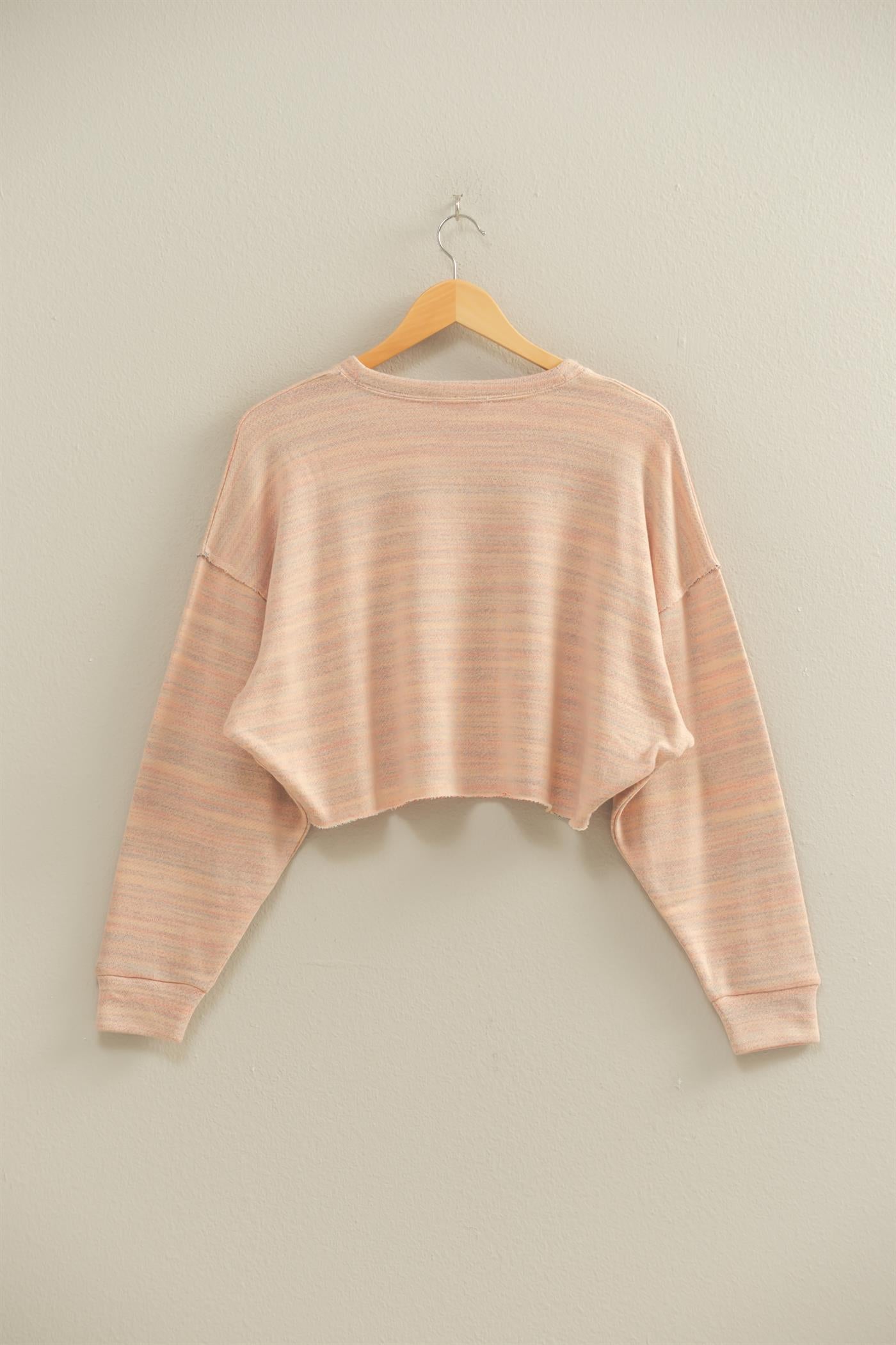 Wholesale Drop-Shoulder Cropped Top Clothing Tops DZ22G906 BLUSH DOUBLE ZERO