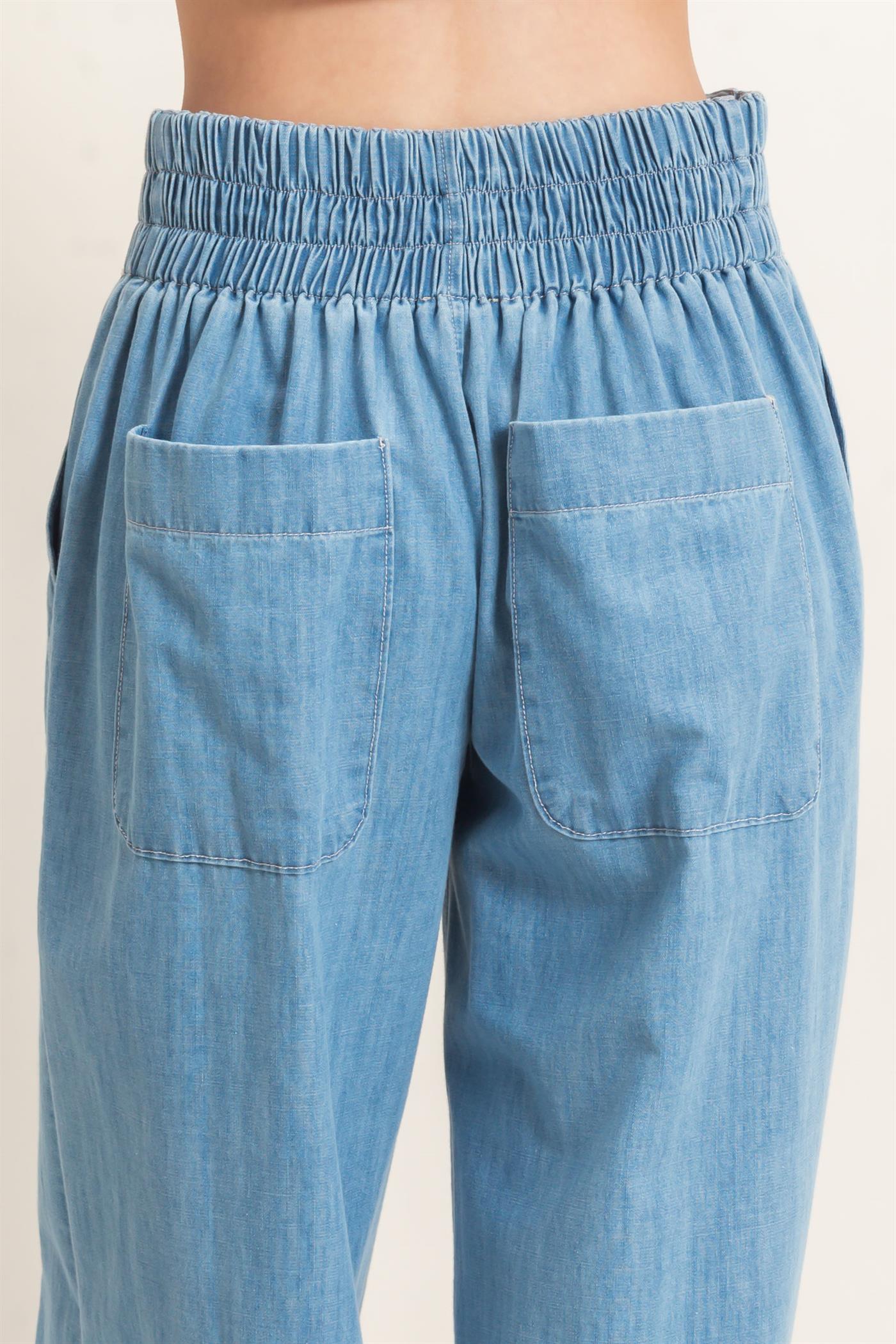 Wholesale Wide-Leg Denim Pants Pants HF26C877 LIGHT BLUE HYFVE