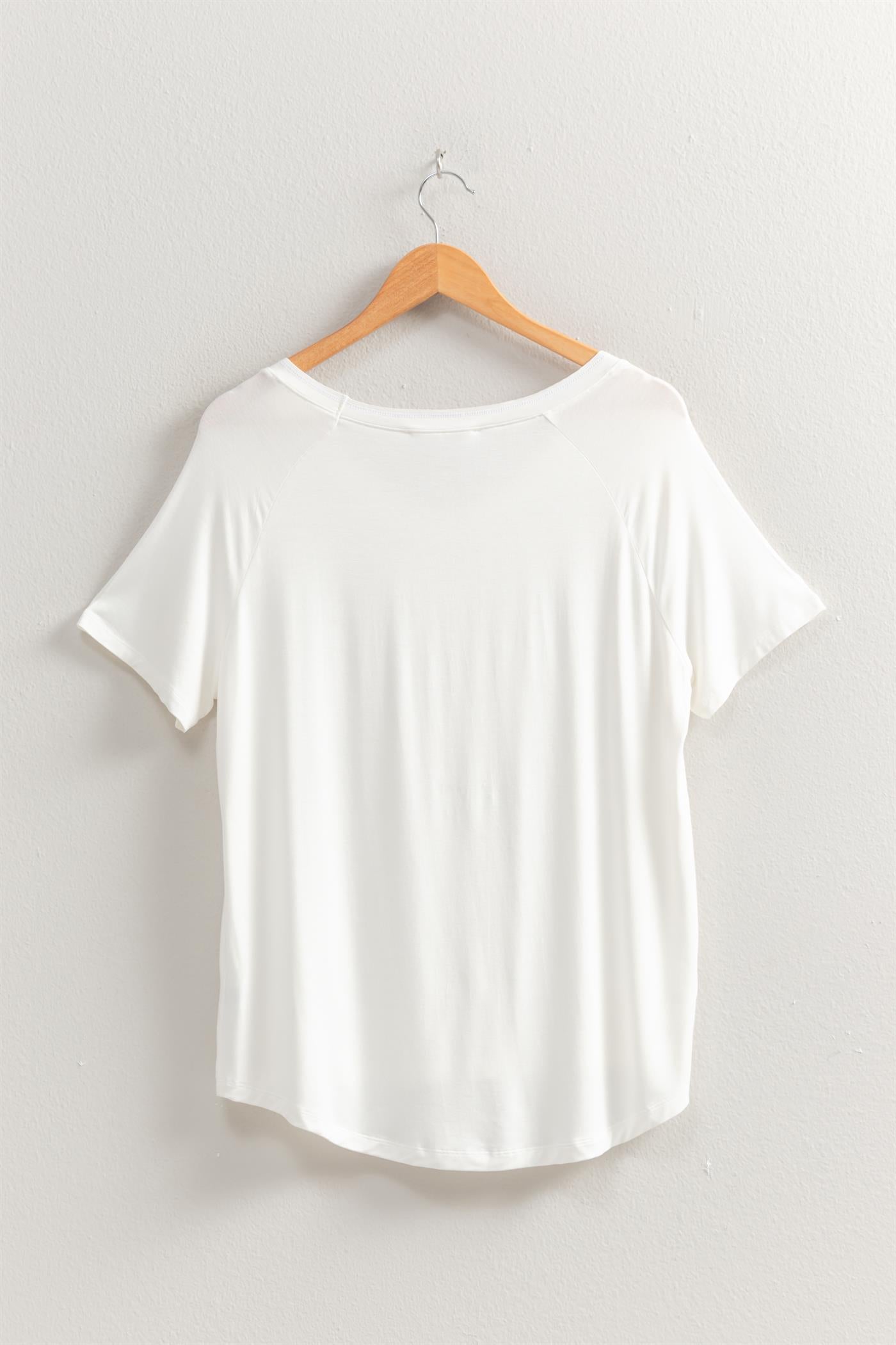 Wholesale Oversized V-Neck Relaxed Tee Clothing Tops DZ25E310 OFF WHITE DOUBLE ZERO