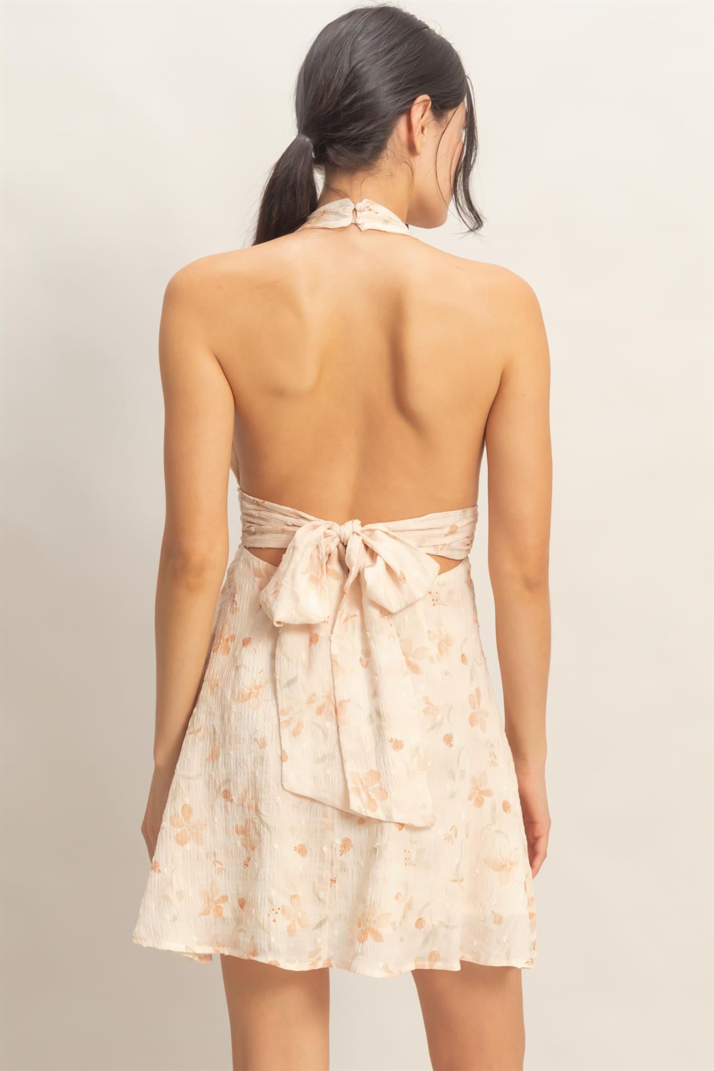 Wholesale Floral Halter Dress Dresses HF26A349 SIENNA HYFVE