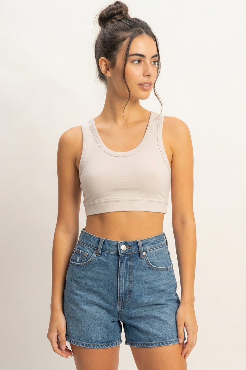 Wholesale Cropped Tank Top Clothing Tops DZ22E360 PASTEL VIOLET DOUBLE ZERO