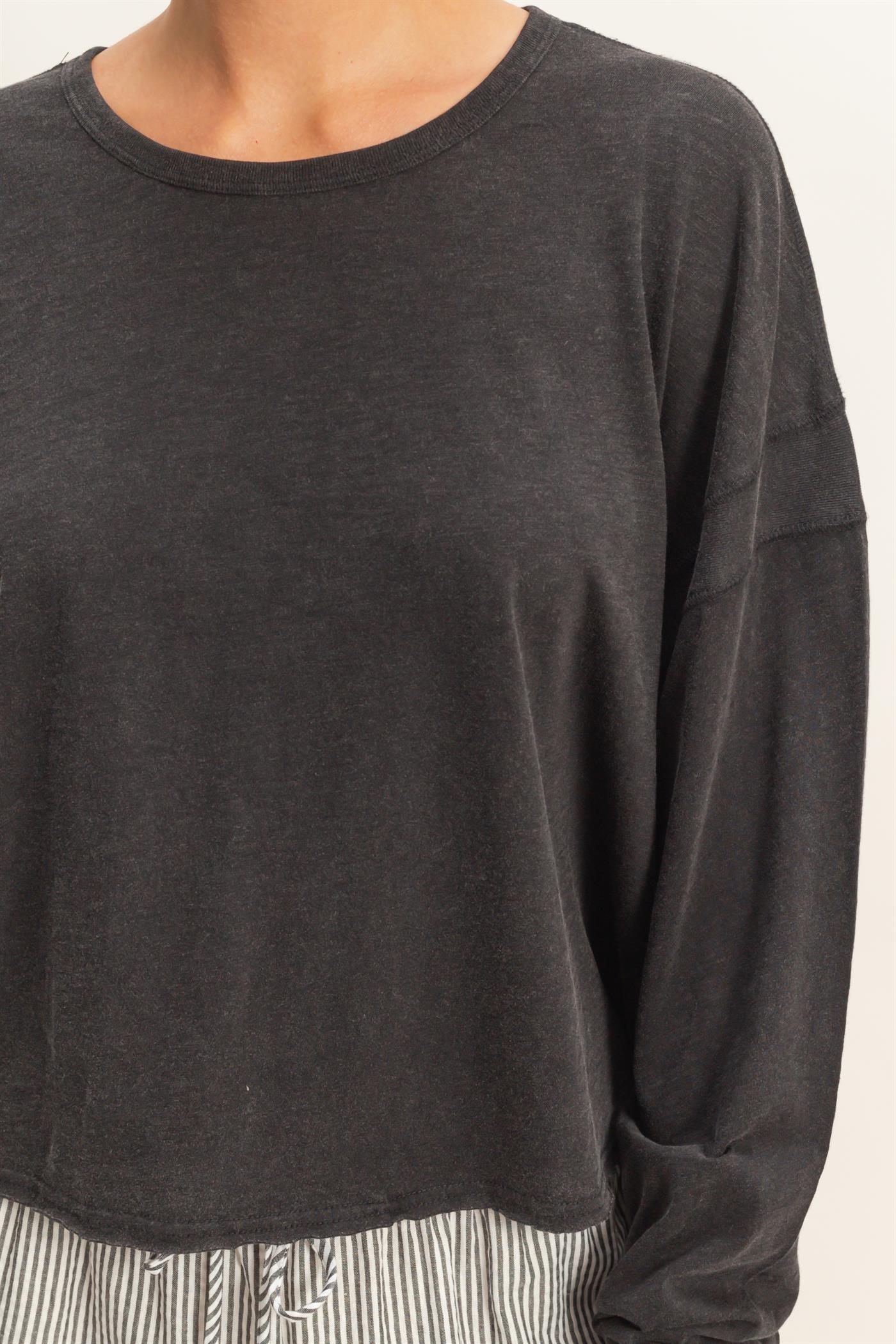 Wholesale Cross Detail Open Back Long-Sleeve Top Clothing Tops DZ26C731 BLACK DOUBLE ZERO