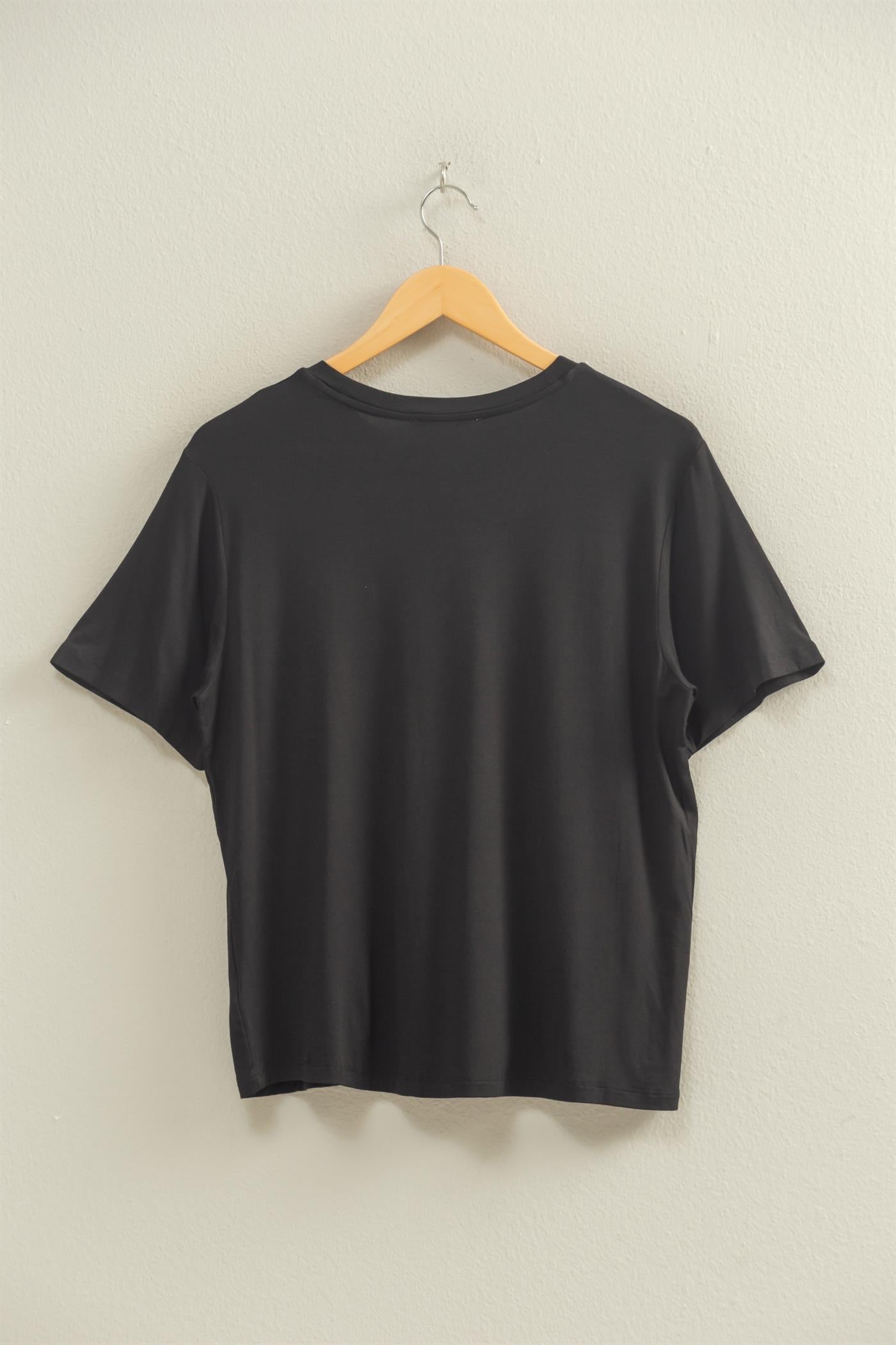 Wholesale Classic Crew Neck Short Sleeve Pocket Top T-Shirts DZ25C922 BLACK DOUBLE ZERO