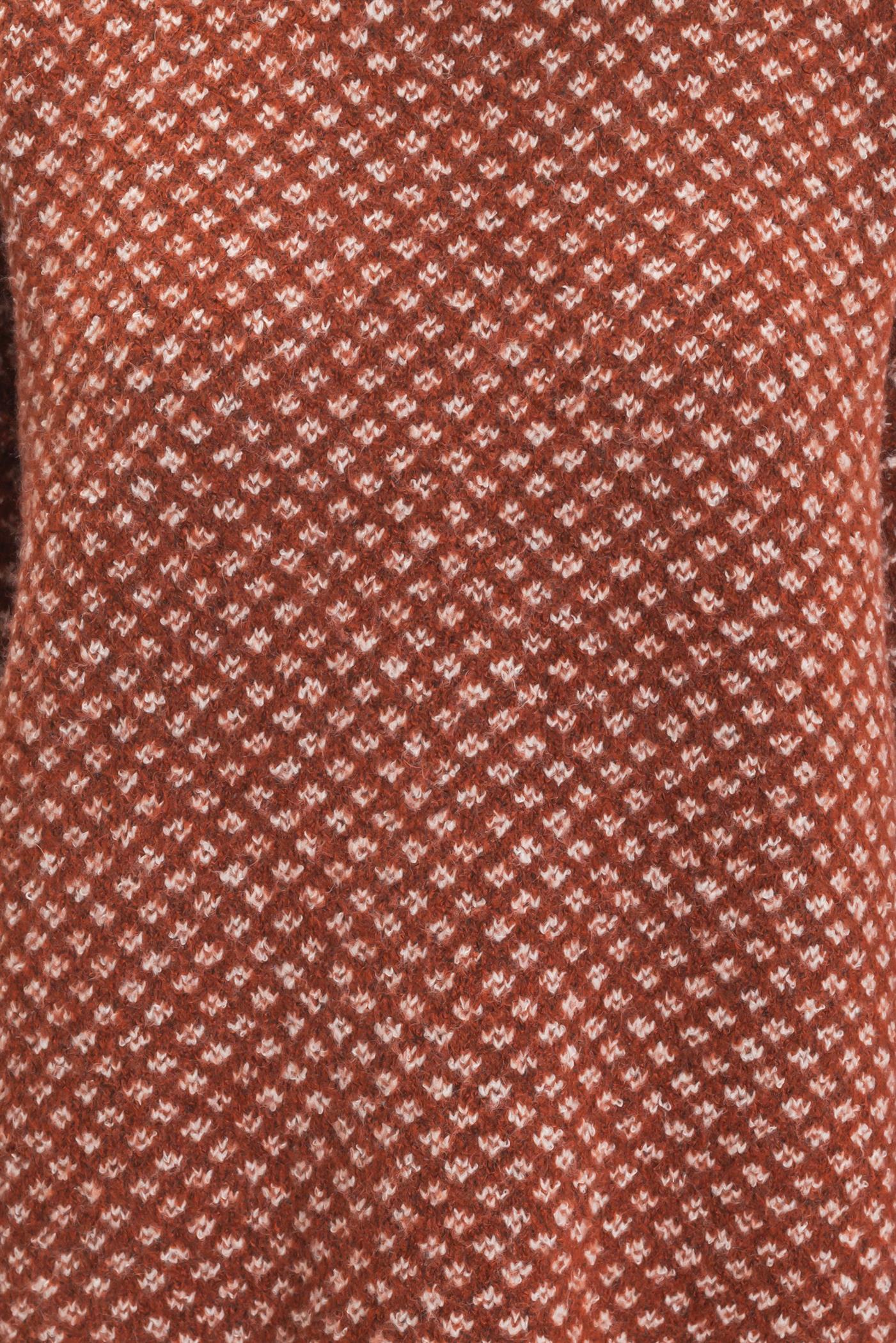 Wholesale Diamond Jacquard Knit Sweater Sweaters HF26E891 BROWN GINGER HYFVE
