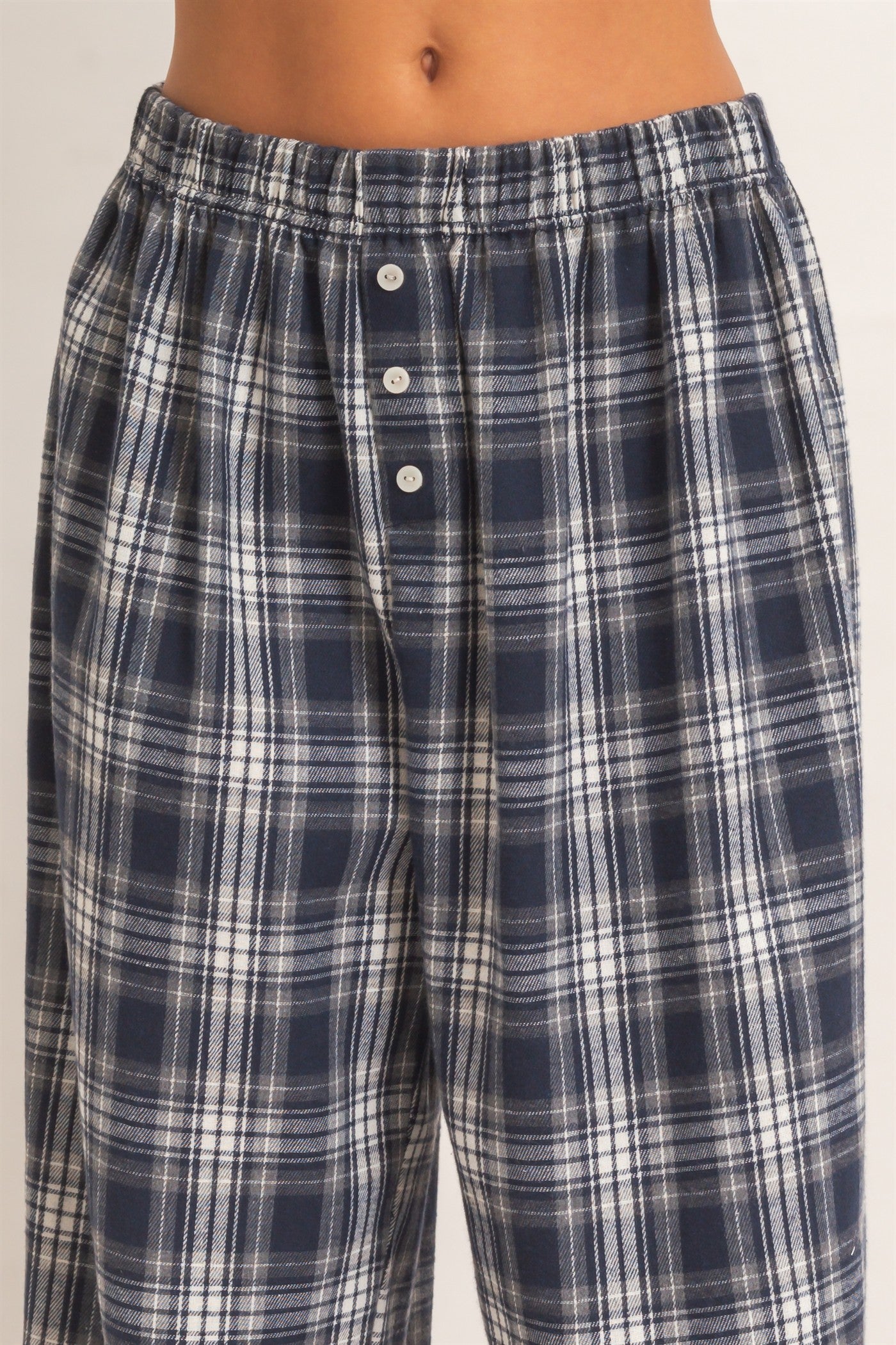 Wholesale Plaid Wide-Leg Pants Pants DZ26F271 NAVY DOUBLE ZERO