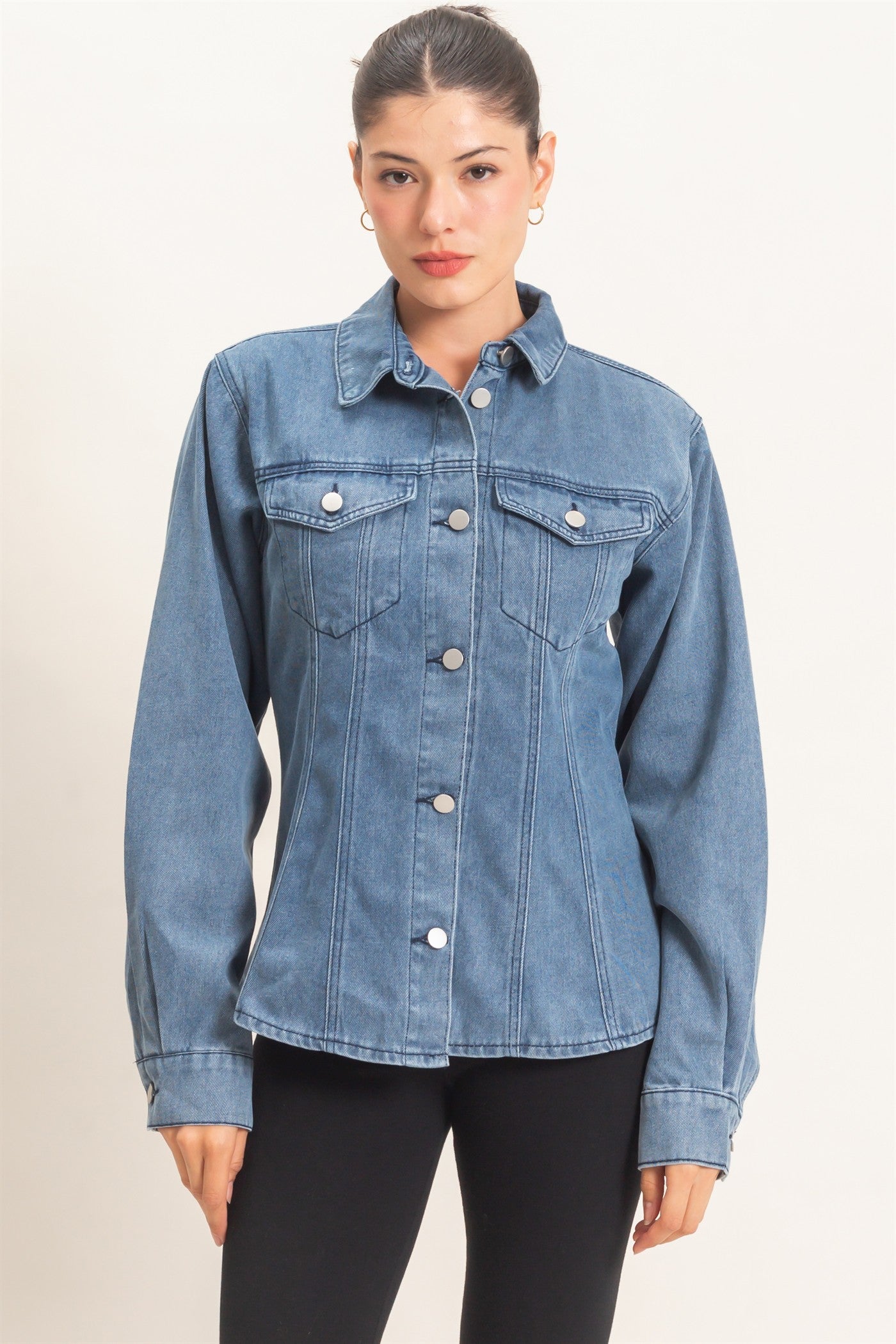 Wholesale Denim Jacket Coats & Jackets HF26C855 MEDIUM BLUE HYFVE