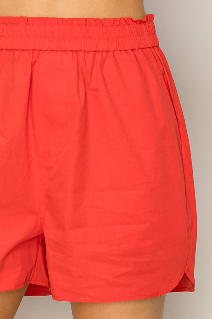 Wholesale Poplin High Waist Shorts Shorts DZ24A298 RED DOUBLE ZERO