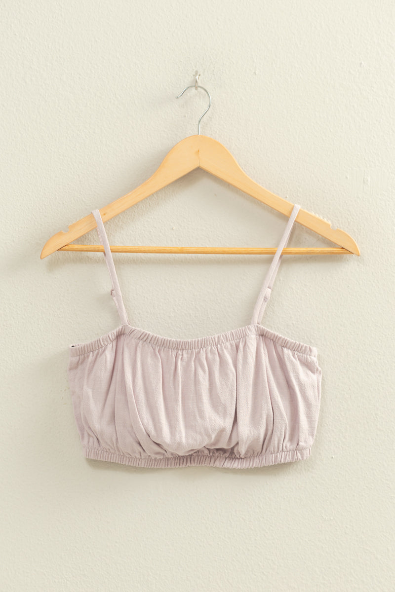 Wholesale Cami Bandeau Crop Top Clothing Tops DZ22C556 PASTEL VIOLET DOUBLE ZERO
