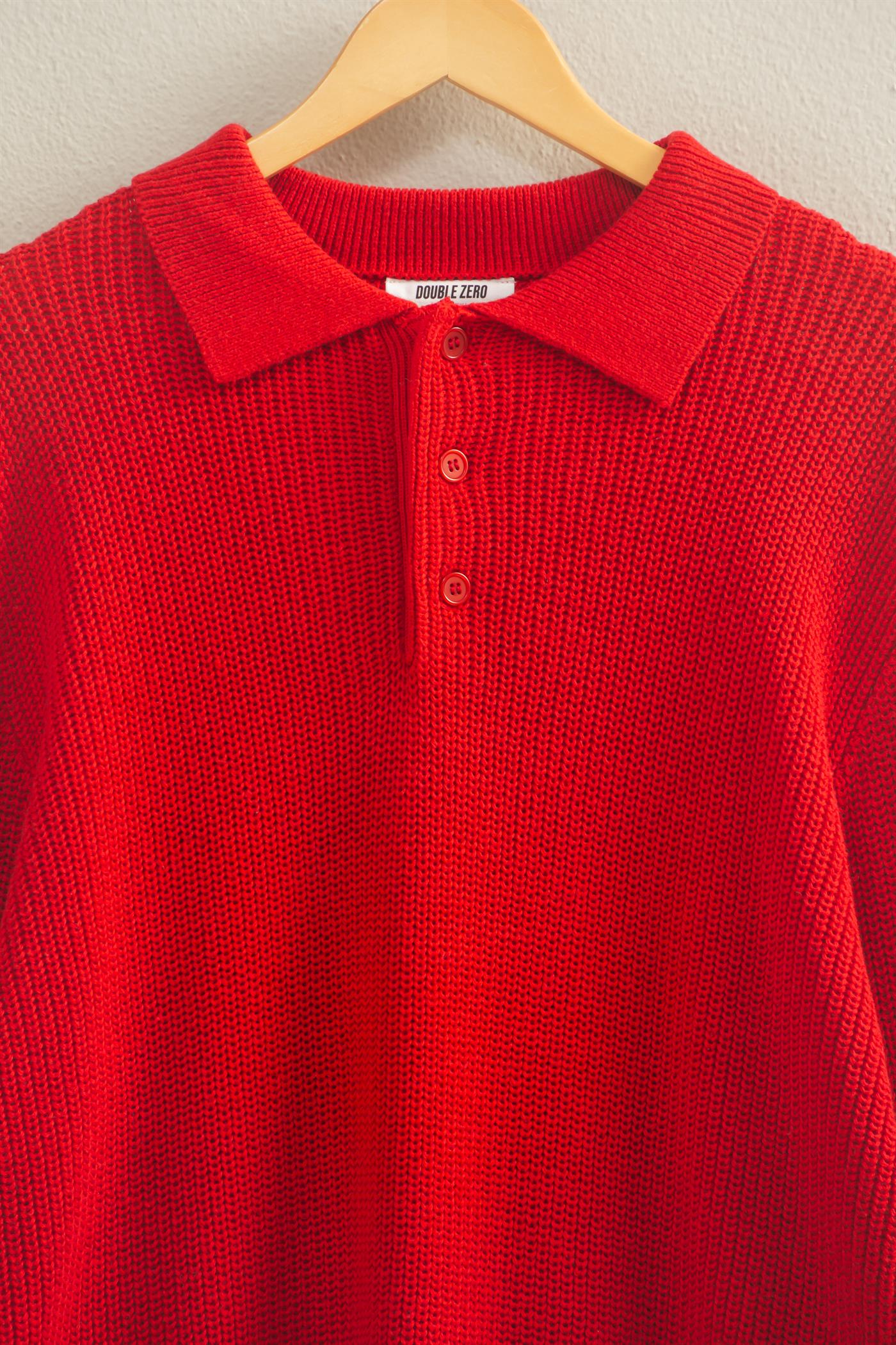 Wholesale Oversized Collar Sweater Sweaters DZ25E823 RED DOUBLE ZERO