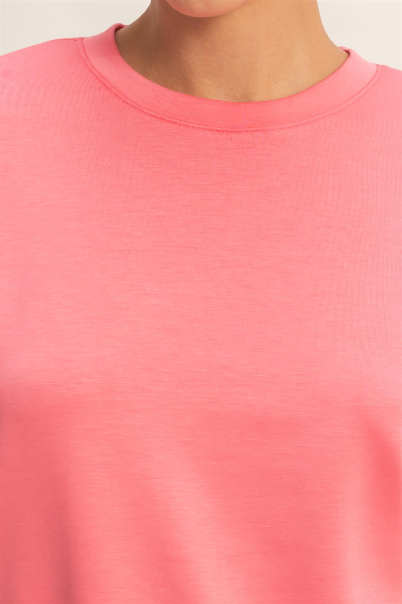 Wholesale Crew Neck Short Dolman Sleeve Top Clothing Tops DZ26C205 TAFFY PINK DOUBLE ZERO