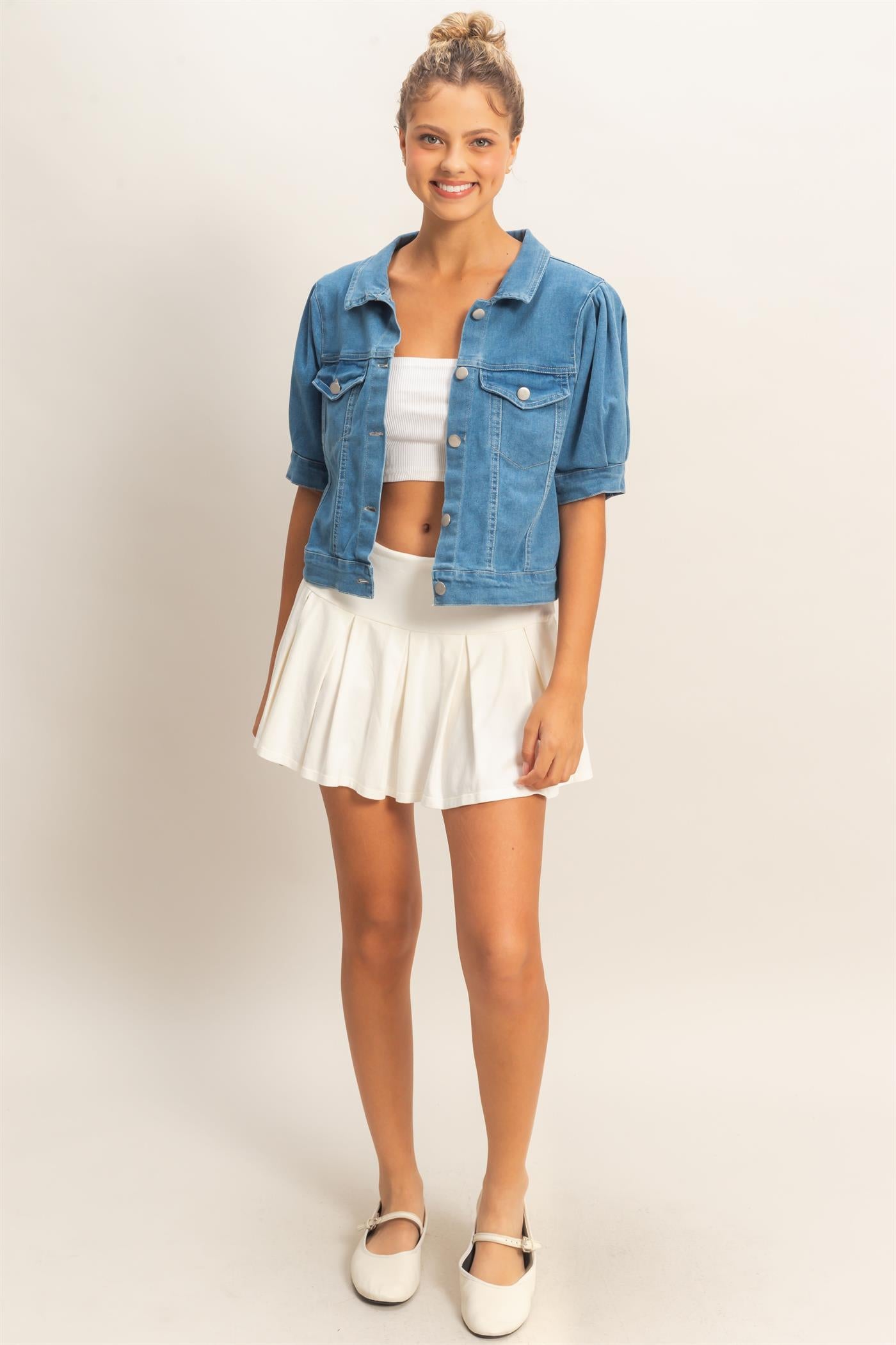 Wholesale Enzyme Washed Denim Jacket Clothing HF26A875 L.DENIM HYFVE