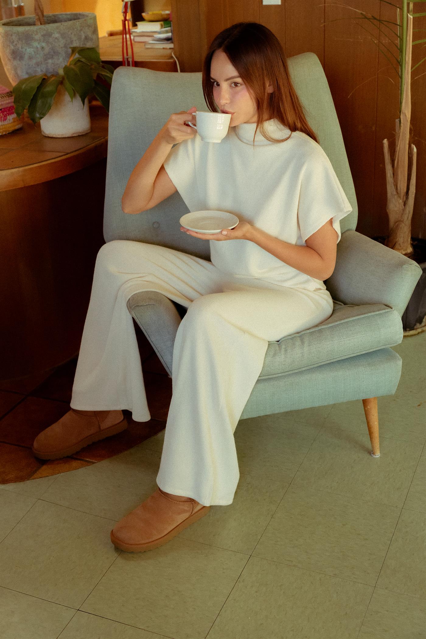 Wholesale Dolman Sleeve Top And Pant Set Clothing HF26F225-SET-D CREAM HYFVE