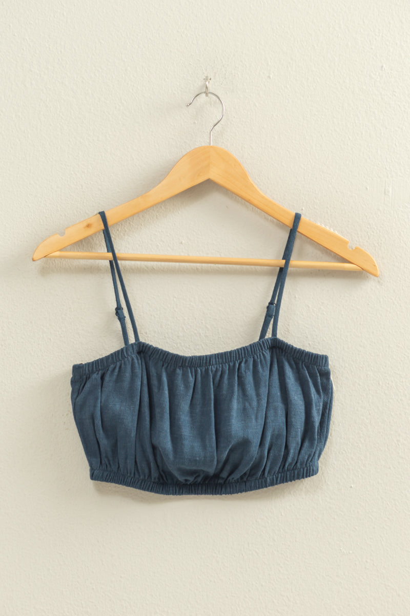 Wholesale Cami Bandeau Crop Top Clothing Tops DZ22C556 NAVY DOUBLE ZERO