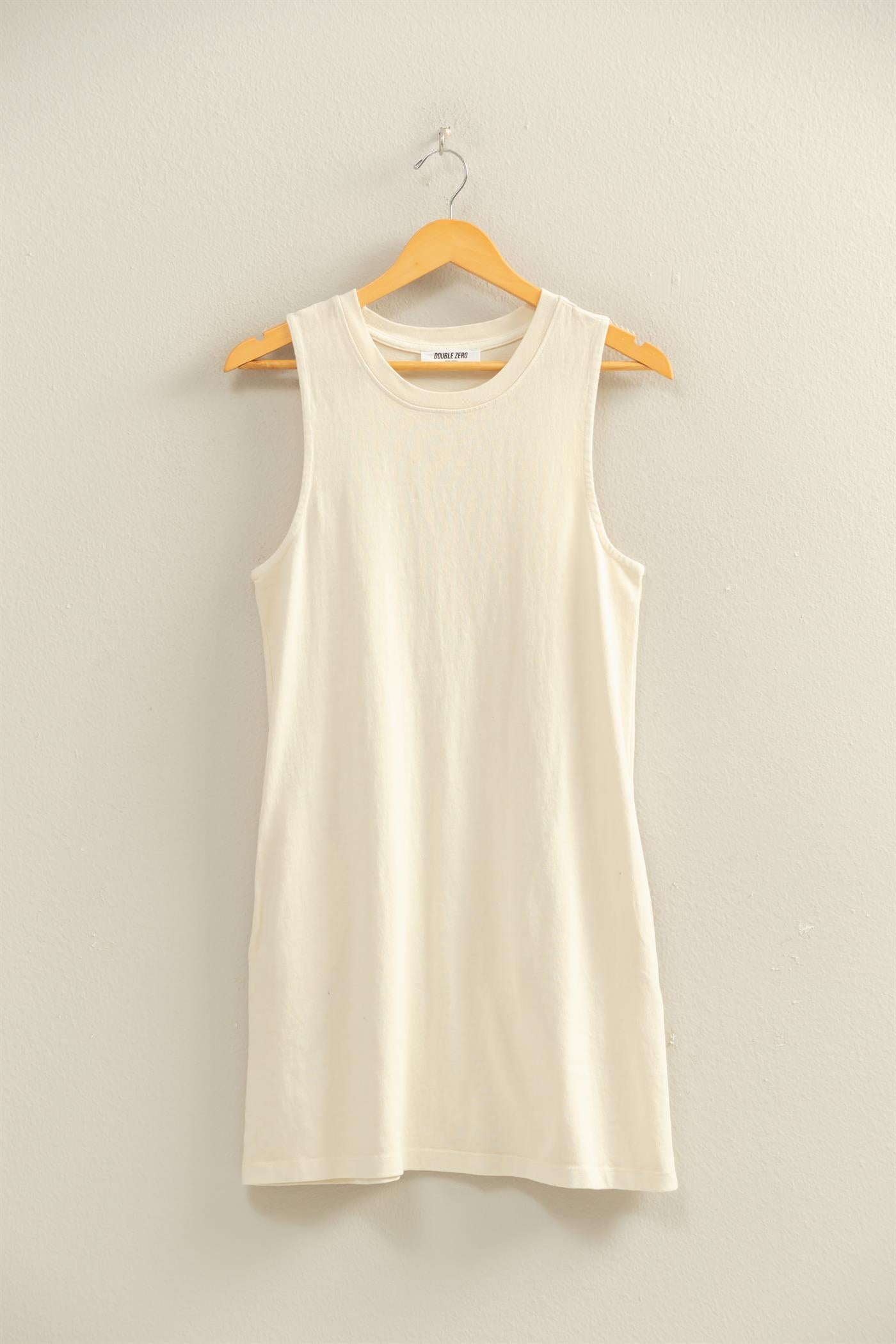 Wholesale Pigment Dyed Sleeveless Mini Dres Dresses DZ26A745 ALPACA DOUBLE ZERO