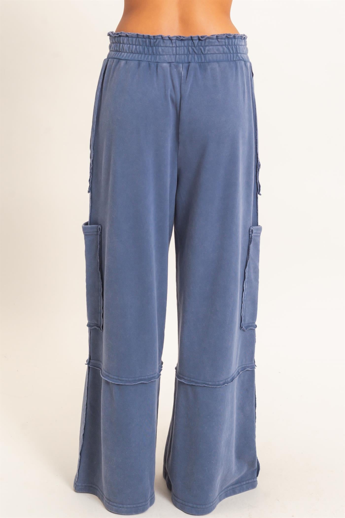 Wholesale Mineral Wash Cargo Pocket Pants Pants DZ26C963 NAVY DOUBLE ZERO