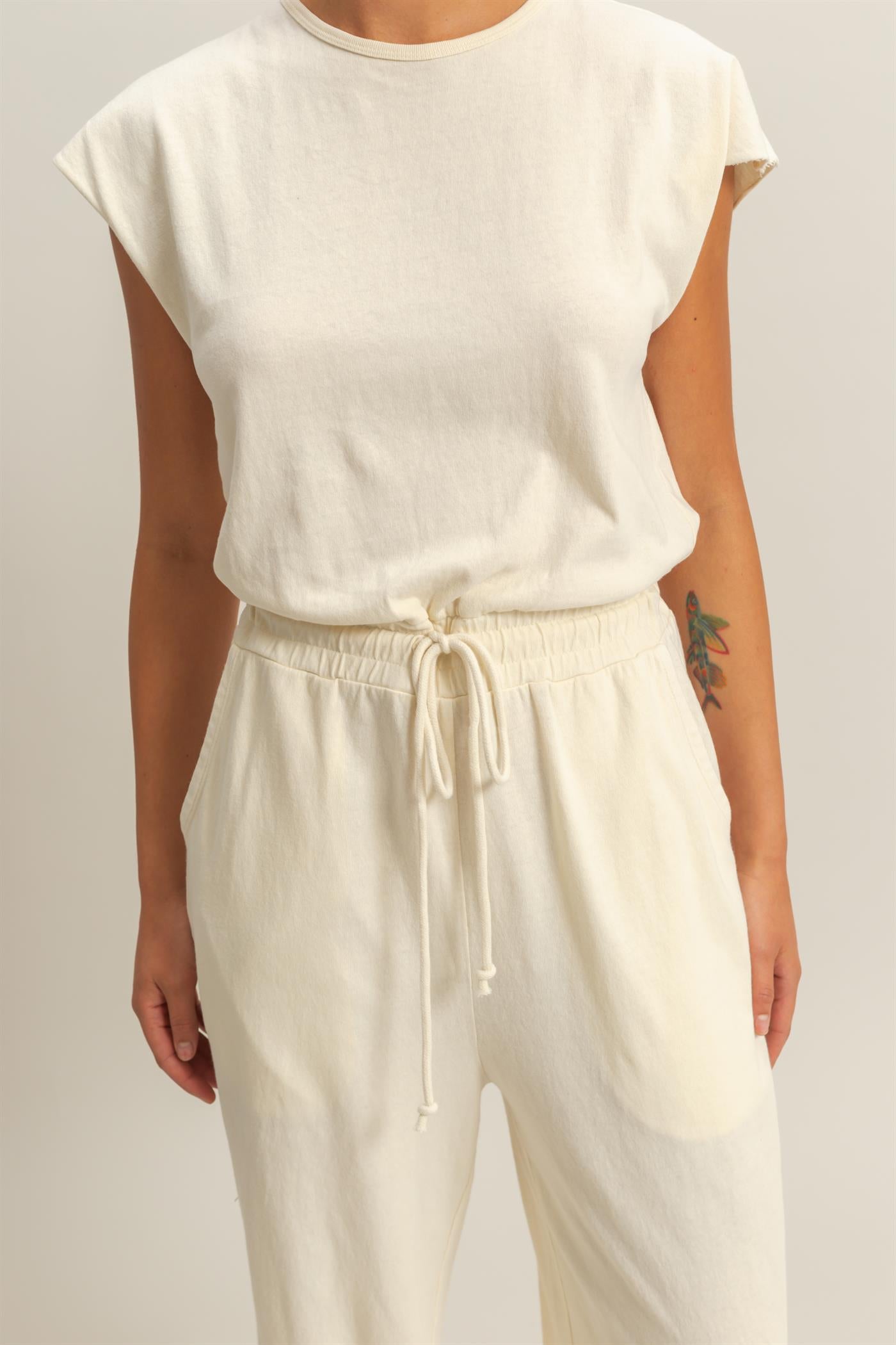Wholesale Short Sleeve Casual Jumpsuit Clothing DZ24C619 ALPACA DOUBLE ZERO