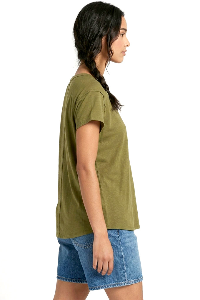 Wholesale Oversized T Shirt Clothing Tops DZ24A417 MOSS DOUBLE ZERO