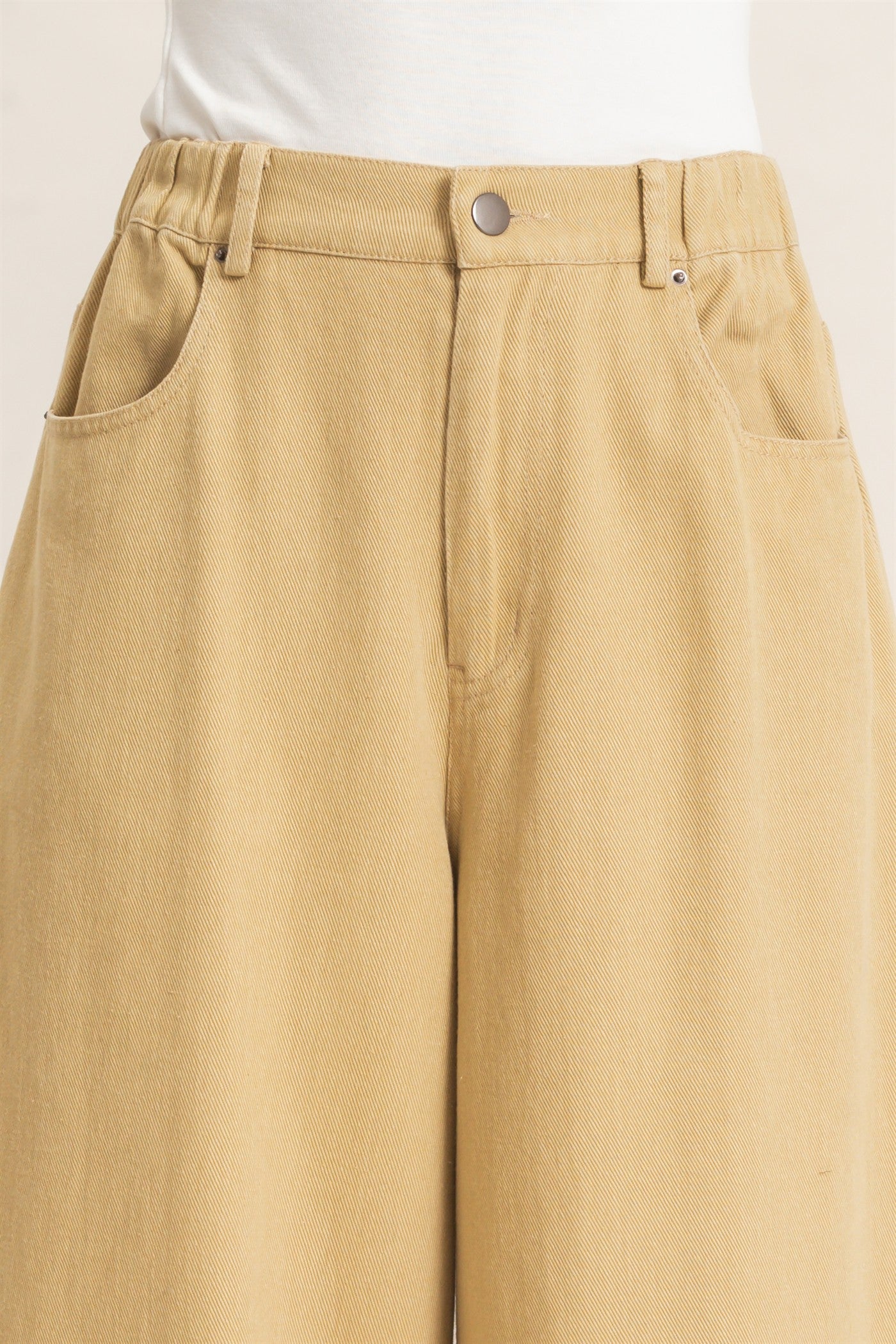 Wholesale Wide-Leg High-Rise Pants Pants HF26F222-D KHAKI HYFVE