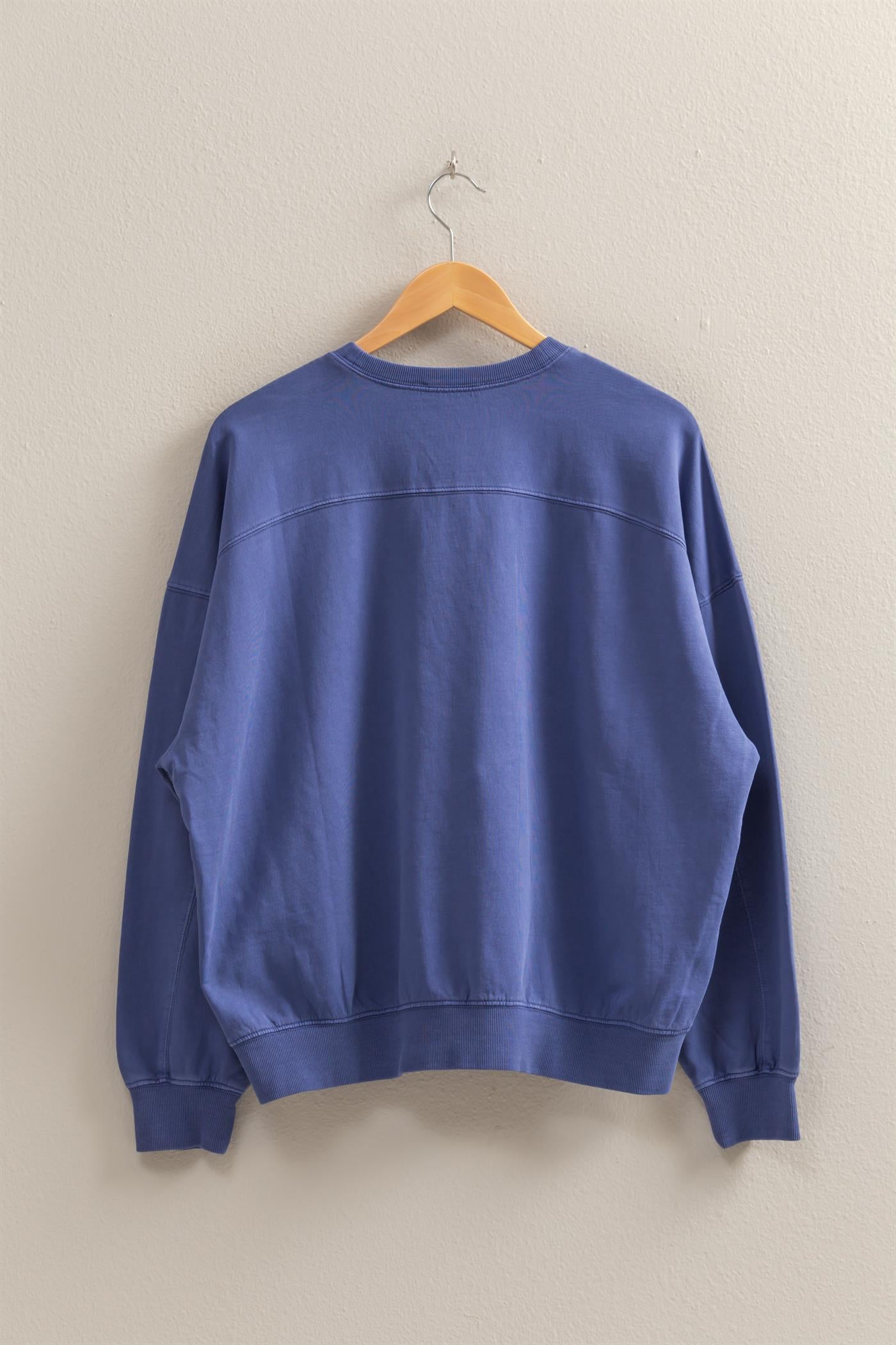 Wholesale Warm Long Sleeve French Terry Sweatshirt Sweatshirts DZ25C733 DUSTY INDIGO HYFVE