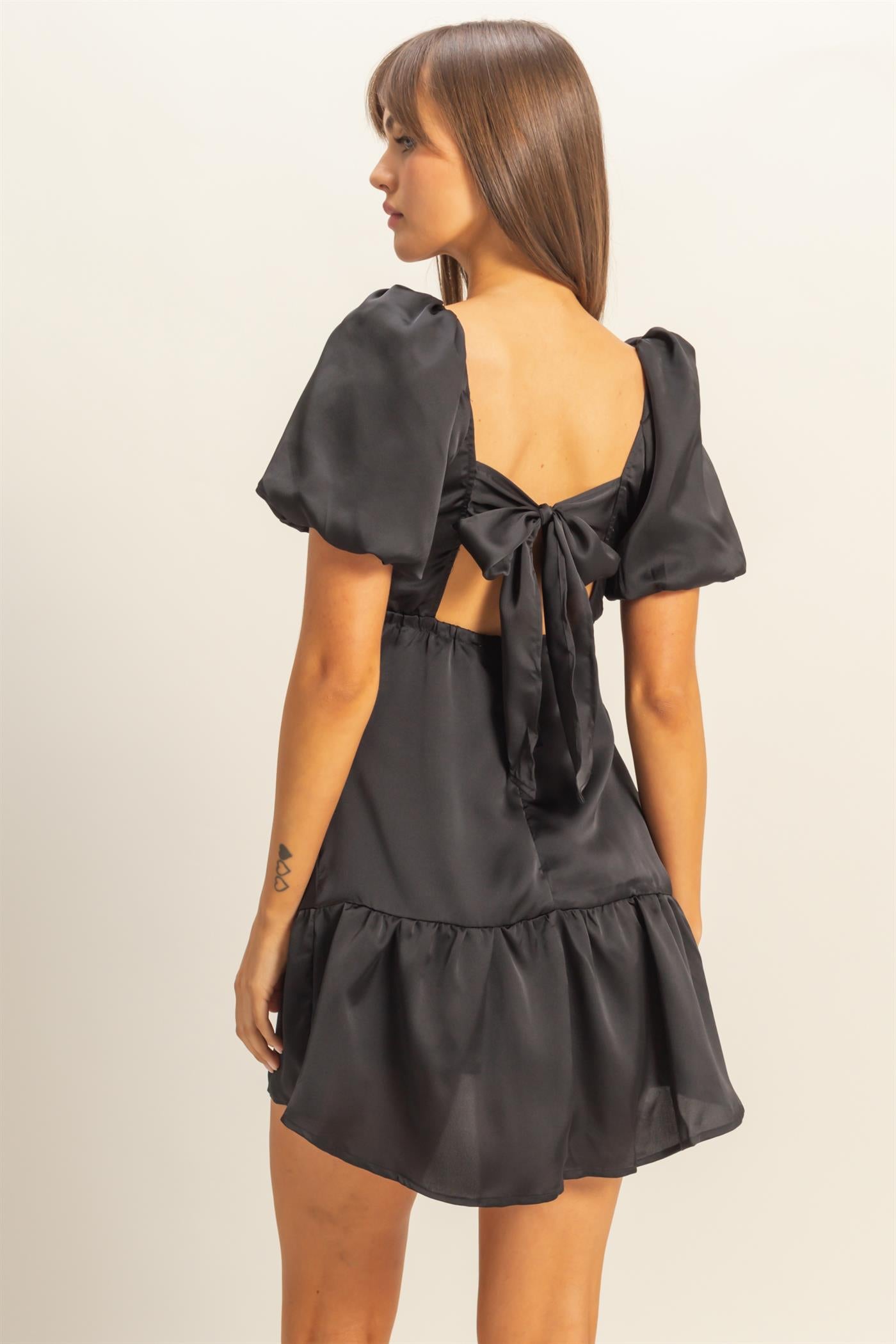 Wholesale Ruched Mini Dress Dresses HF22C741 BLACK HYFVE