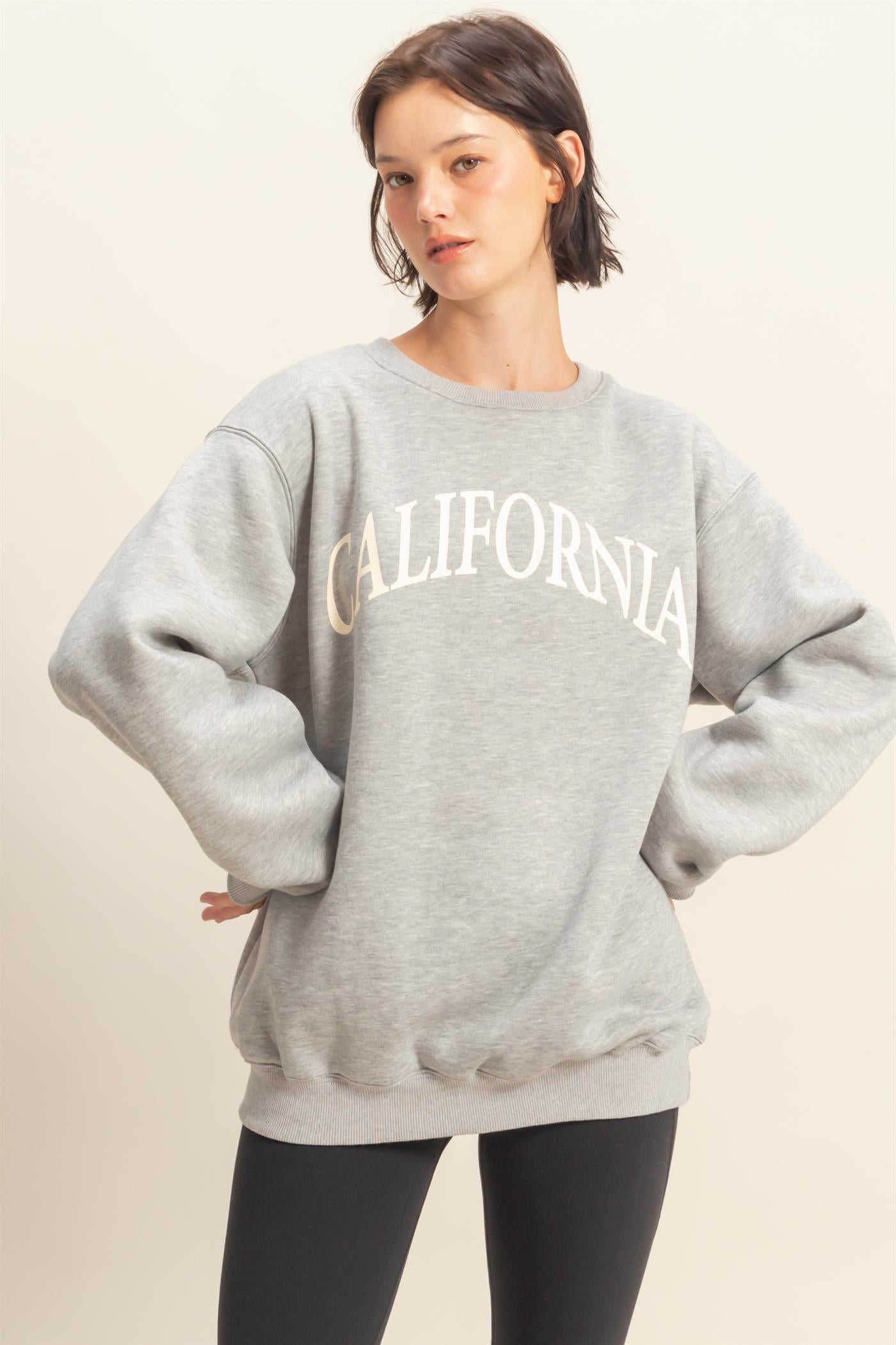 Wholesale California Graphic Sweatshirt Sweatshirts HF25E222 H.GRAY HYFVE