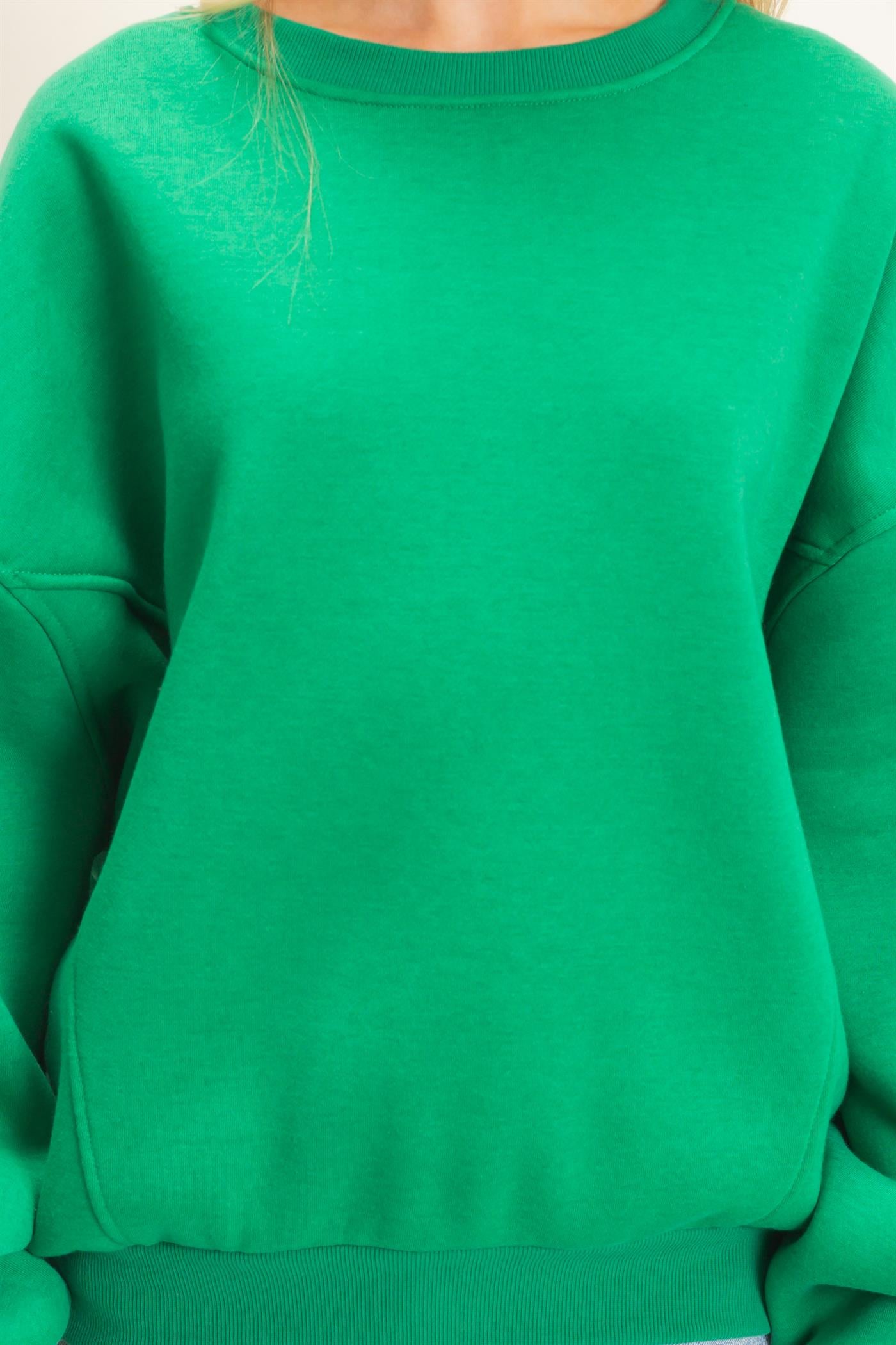 Wholesale Oversized Dropped Shoulder Sweatshirt Sweatshirts HF26F141 GREEN HYFVE