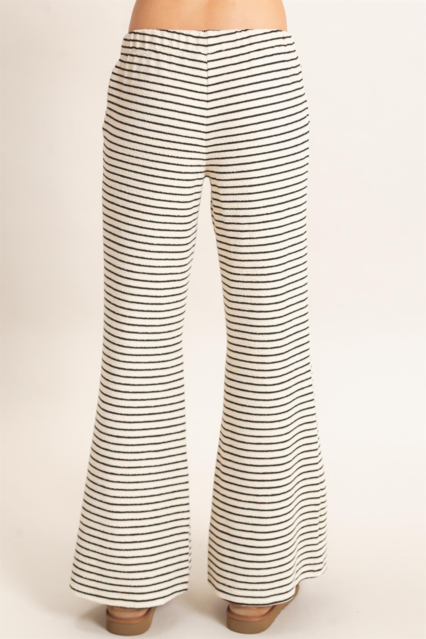 Wholesale Striped Wide Leg Pants Pants HF27A424 CREAM HYFVE