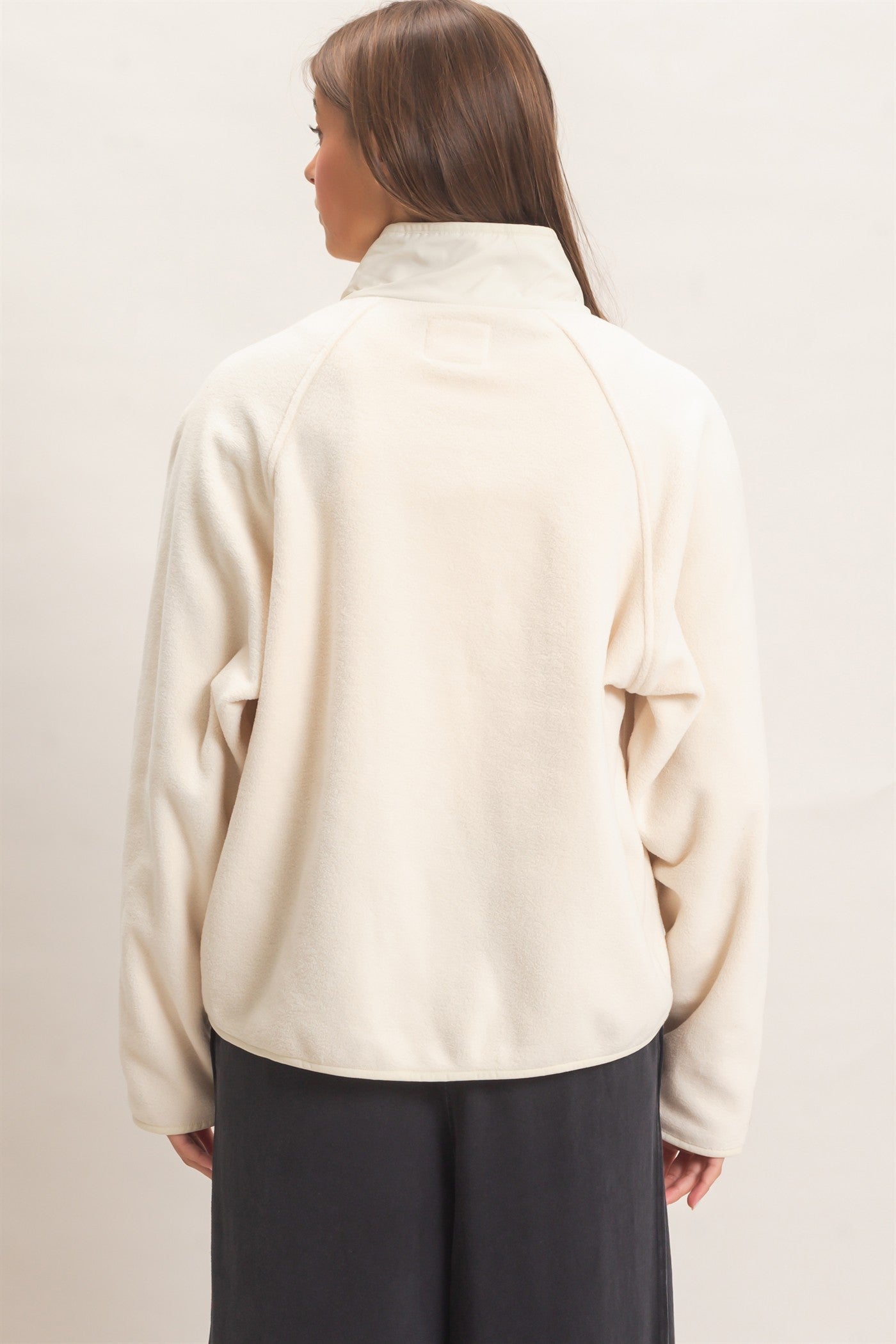 Wholesale Fleece Jacket With Button Front Coats & Jackets DZ26F086 CREAM DOUBLE ZERO