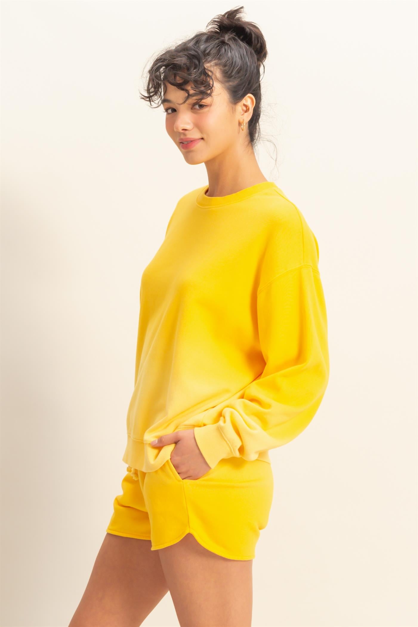 Wholesale Dip Dye Long Sleeve Sweatshirt Sweatshirts DZ25E070 SUNFLOWER DOUBLE ZERO