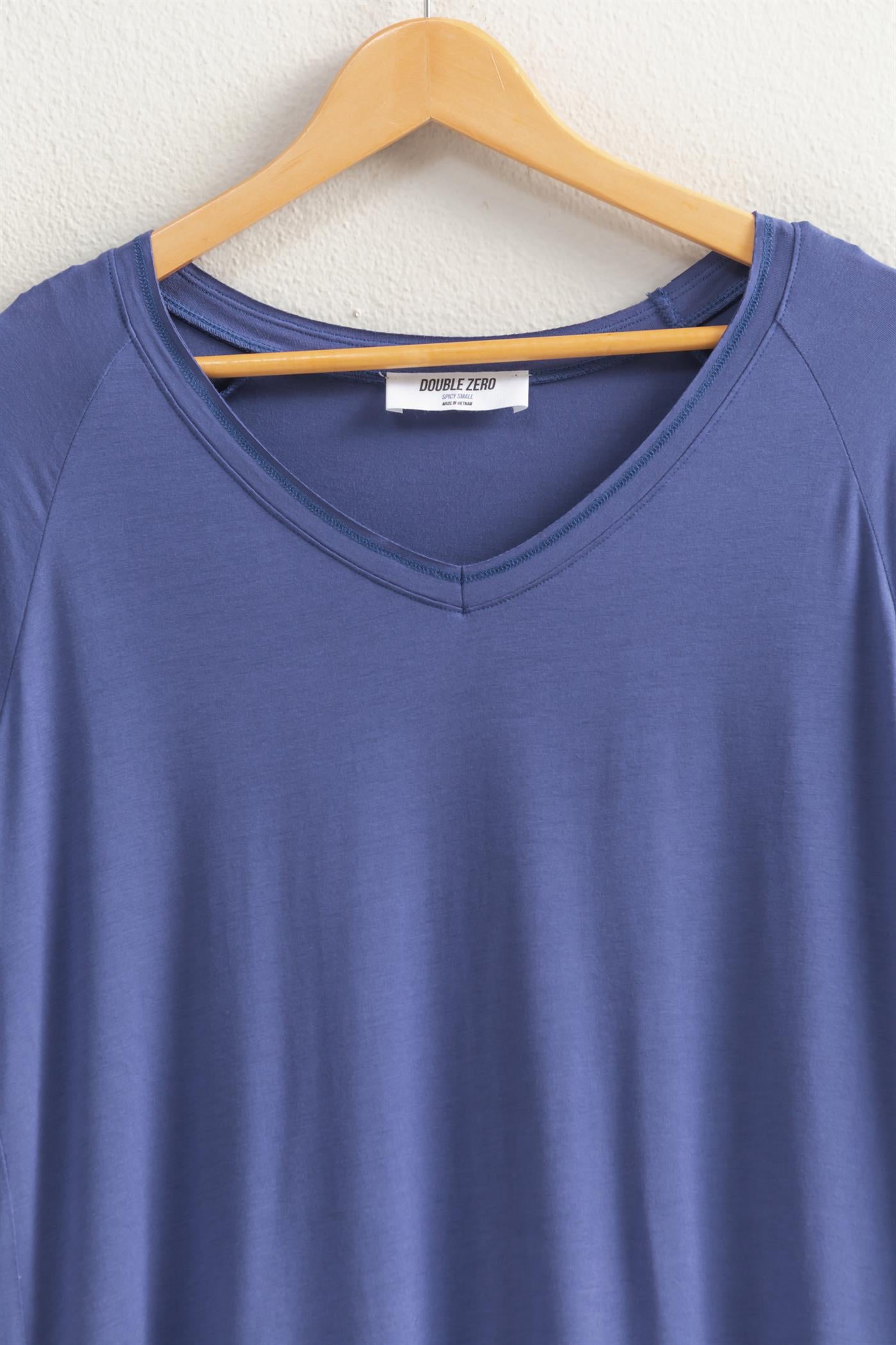 Wholesale Oversized V-Neck Relaxed Tee Clothing Tops DZ25E310 DUSTY INDIGO DOUBLE ZERO