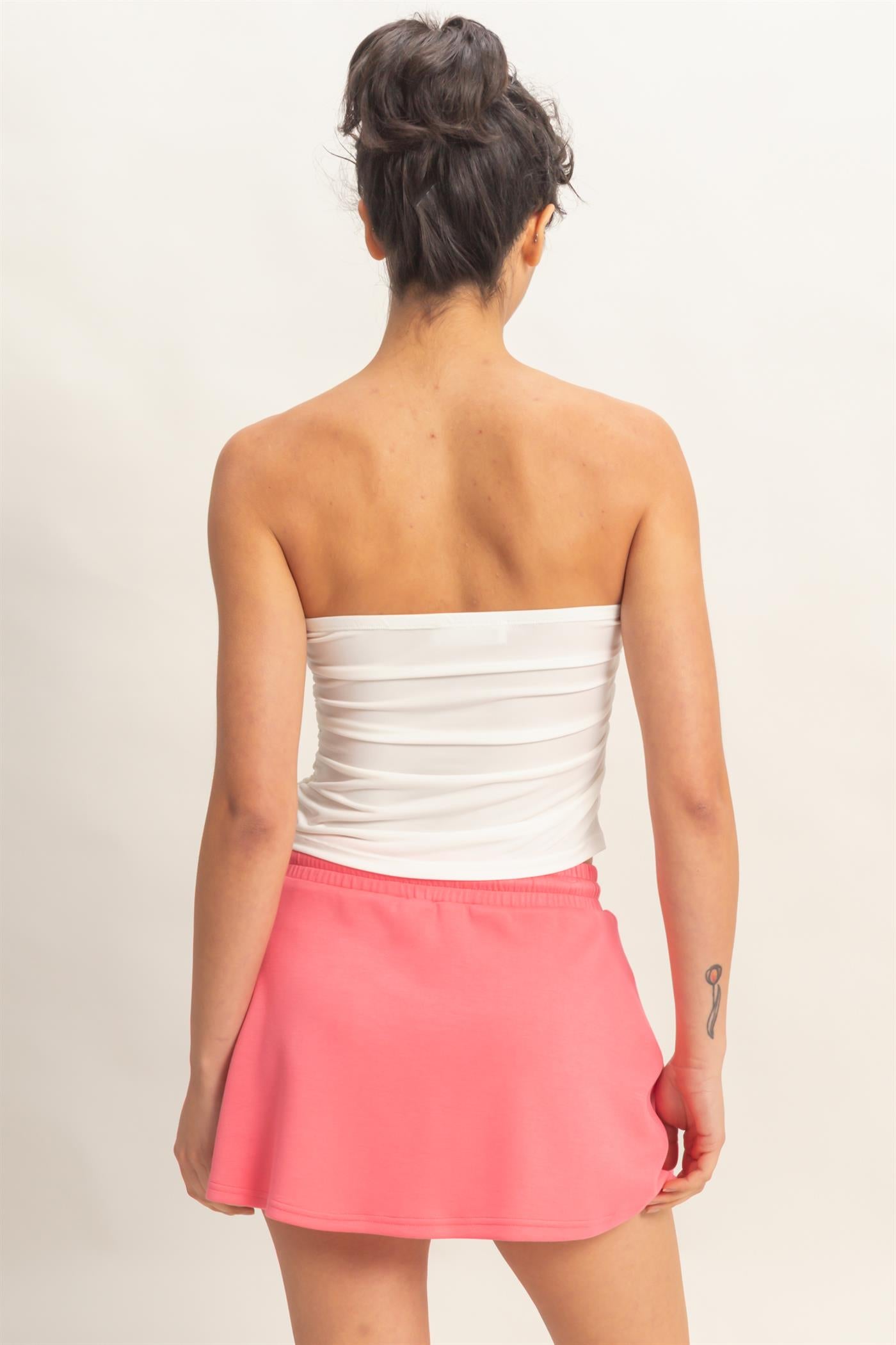 Wholesale Ruched Bandeau Top Clothing Tops DZ26C334 WHITE DOUBLE ZERO