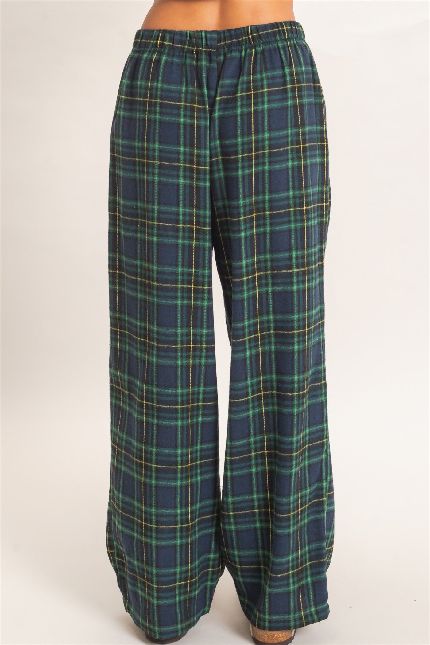 Wholesale Plaid Wide-Leg Pants Pants DZ26F271 GREEN DOUBLE ZERO